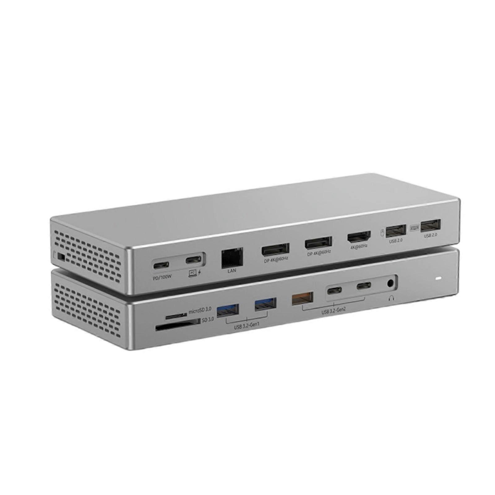 USB C Docking Stations 16 Interfaces Simultaneous 4K HDTV DP Outputs Fast Speed Data Transfer 3.0 Multicolor