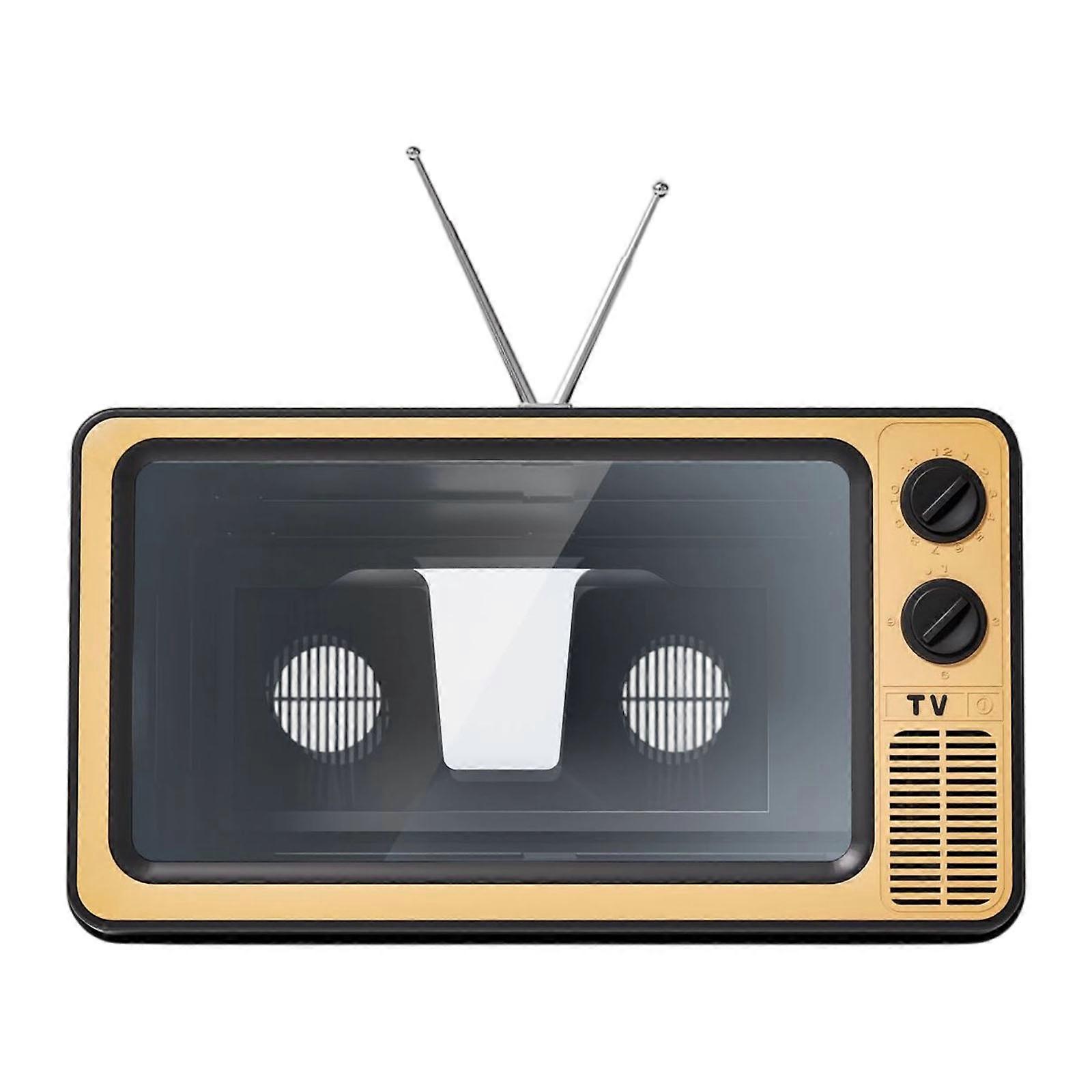 Retro Television Style Mobile Screen Amplifier Foldable Holder Not Glares Comfort Designs Smartphone Display Tool  rose gold