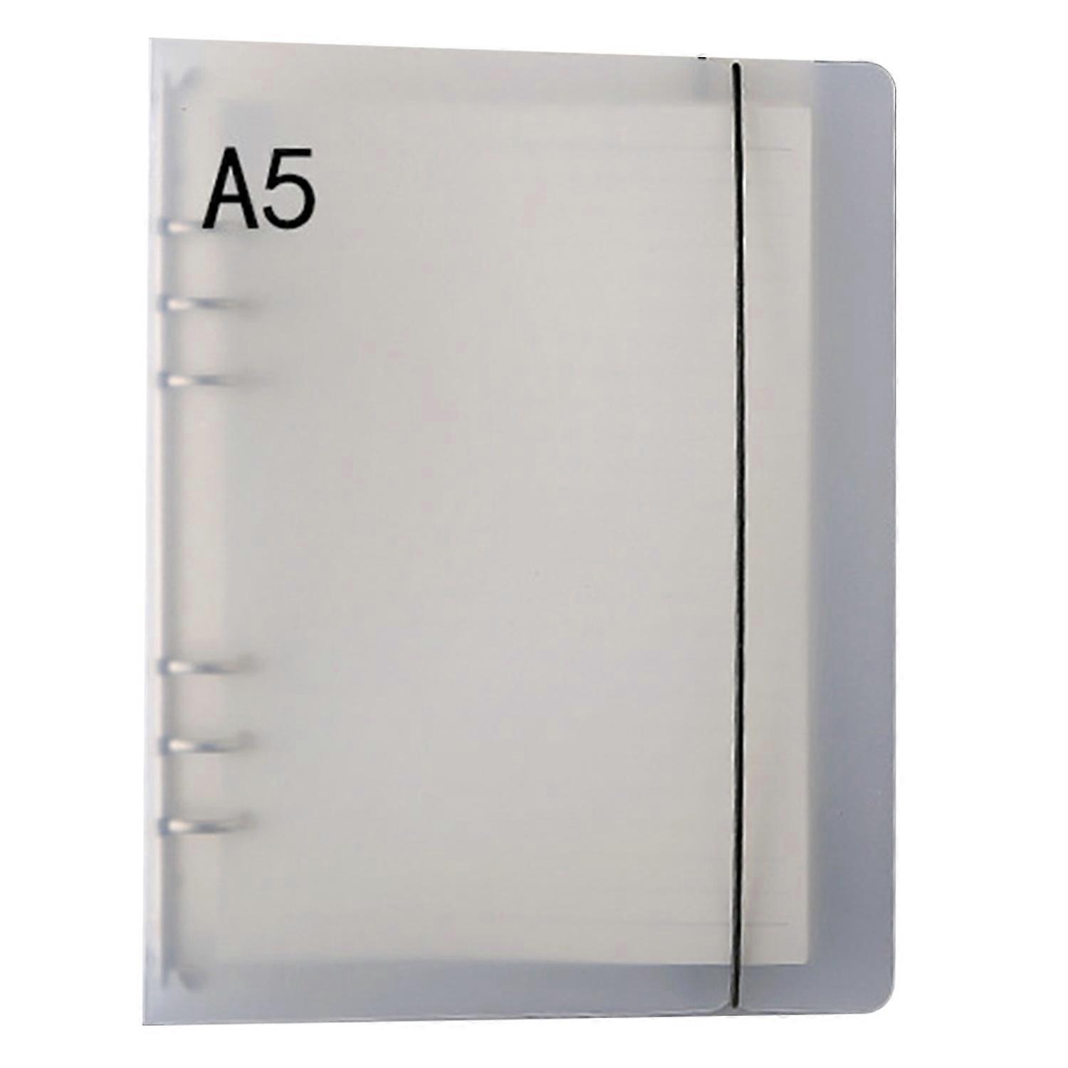 Clear Binder PP Frosted Surface 6 Holes Portable Notebook Binder for School Office Meeting A5