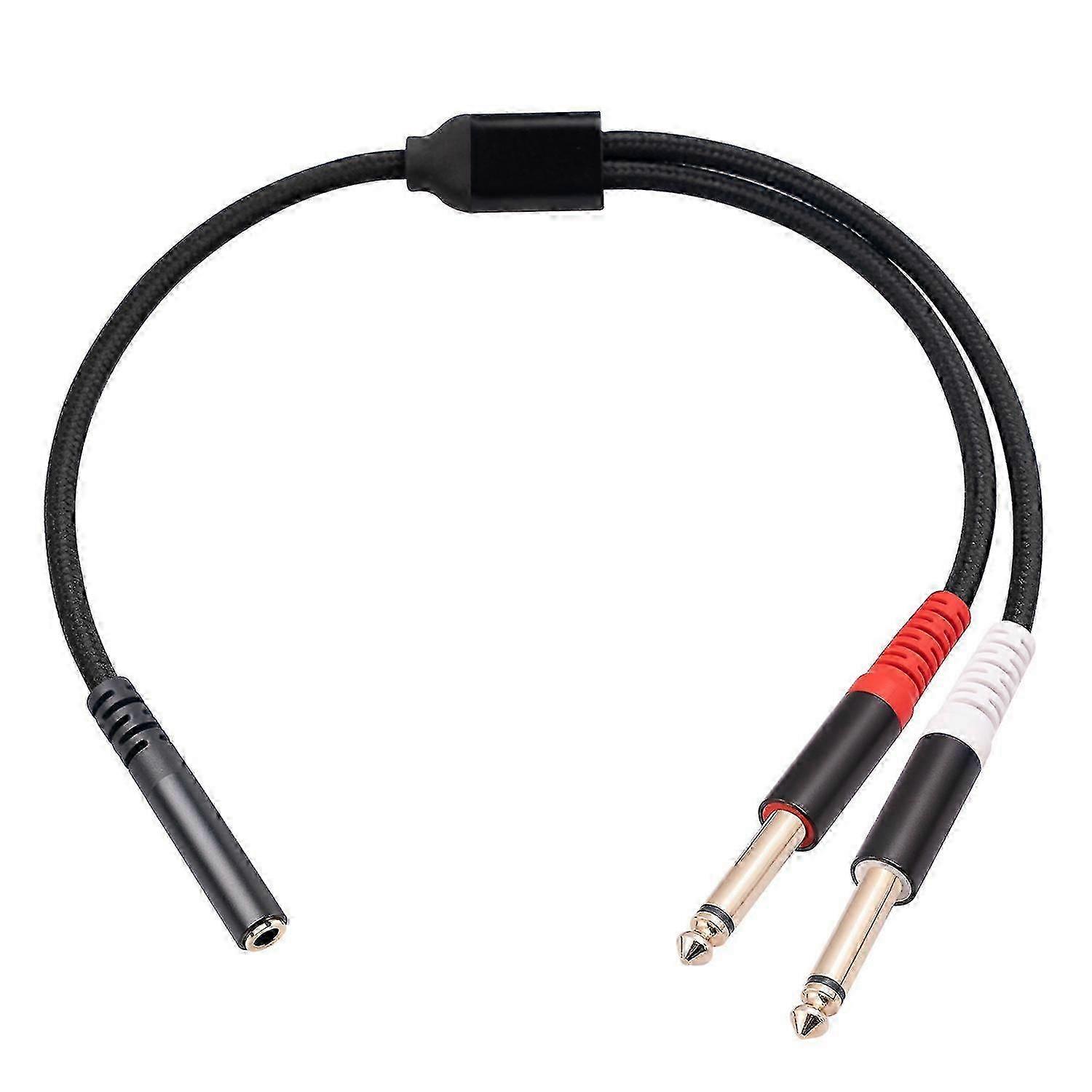 3.5mm stereo splitter cable to two 1/4 inch mono jacks 0.3m