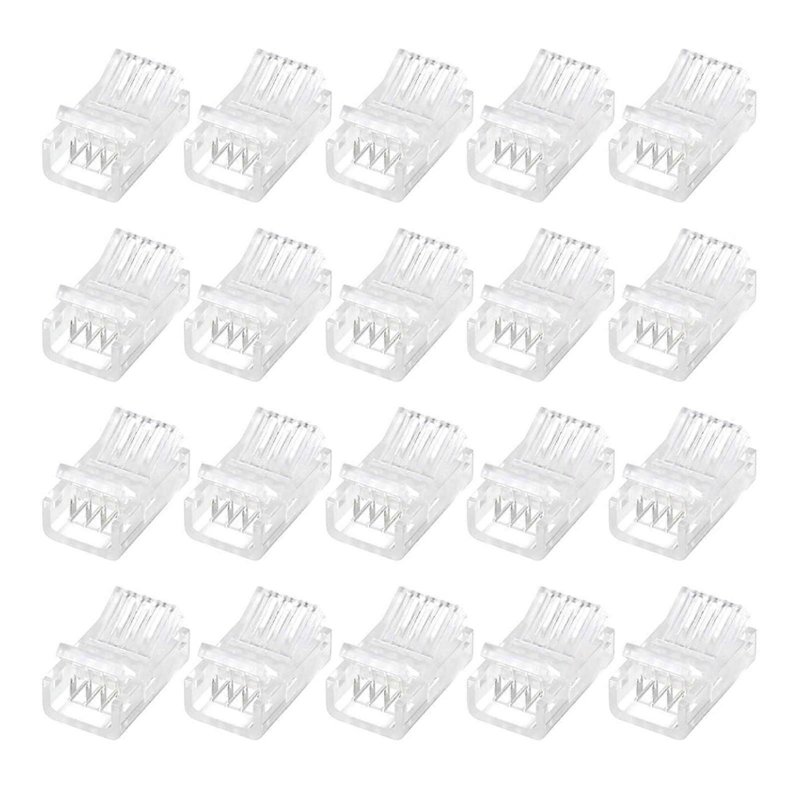 20Pieces LED Strips Connectors Solderless Design Single Color LED Connector Perfect for Home Decor and Professional Use Multicolor