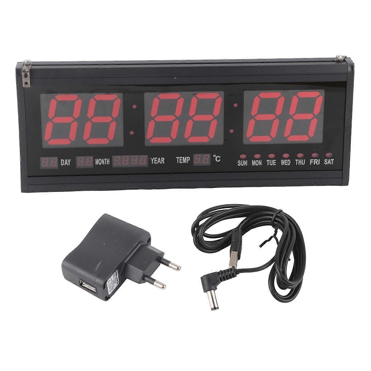 Digital Wall Clock LED Time Calendar Temperature Desk Table Clocks Home Supplies