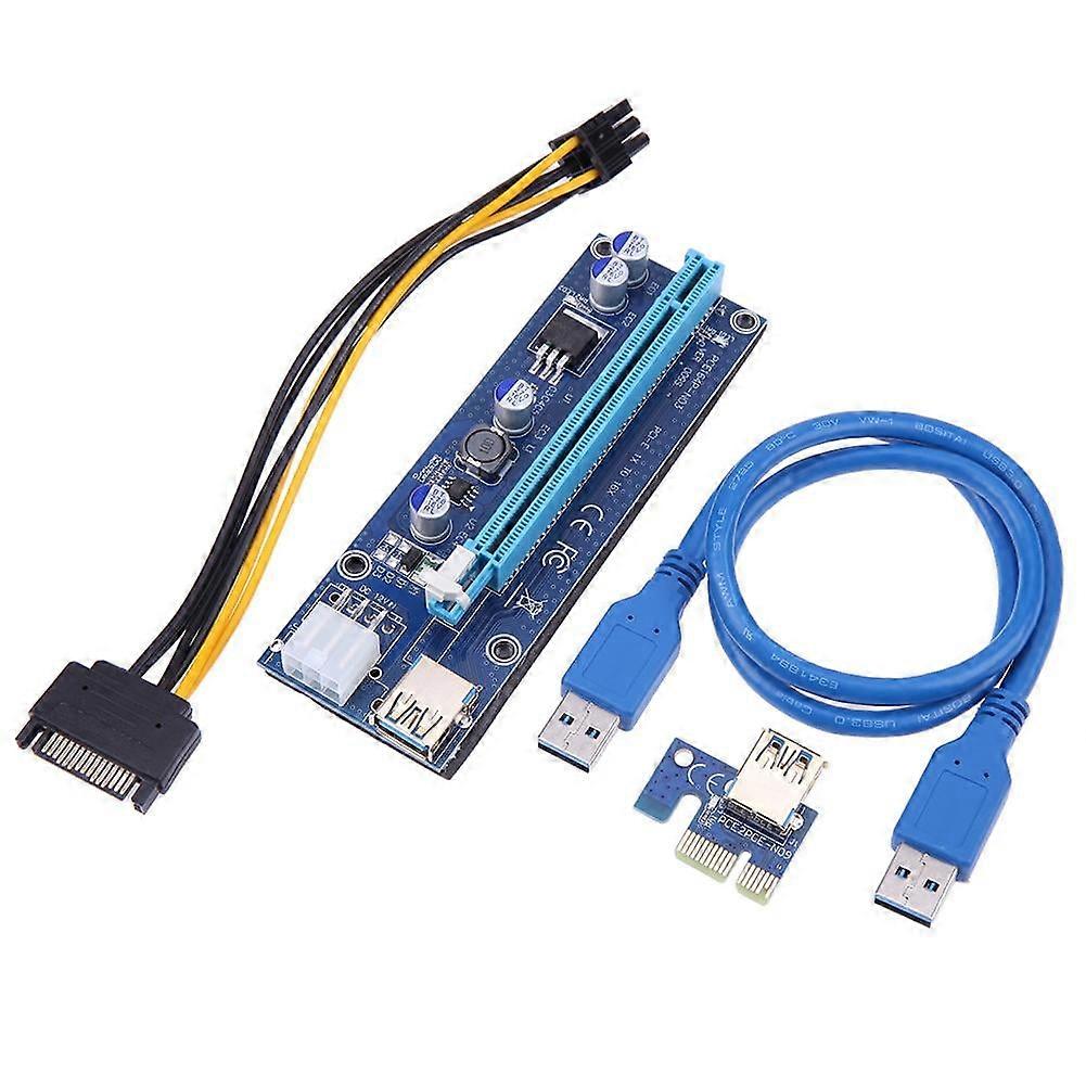 jixopn 60cm PCI-E Riser1 X 16X PCI-E USB3.0 009S Adapter Card Cable for BTC Miner