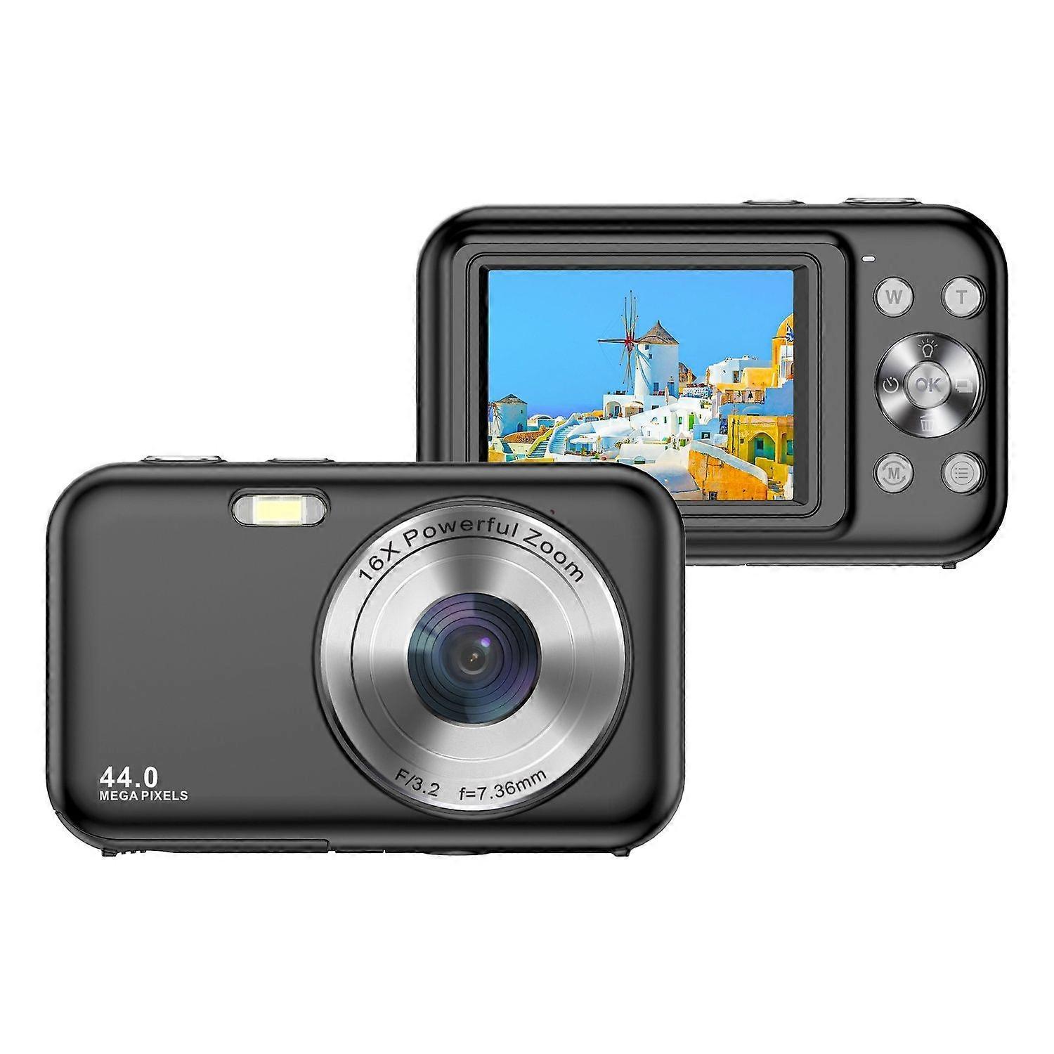 Portable Digital Camera 1080P Video Camera 44MP 16X Digital Zoom Auto Focus Self-Timer Anti-Shaking
