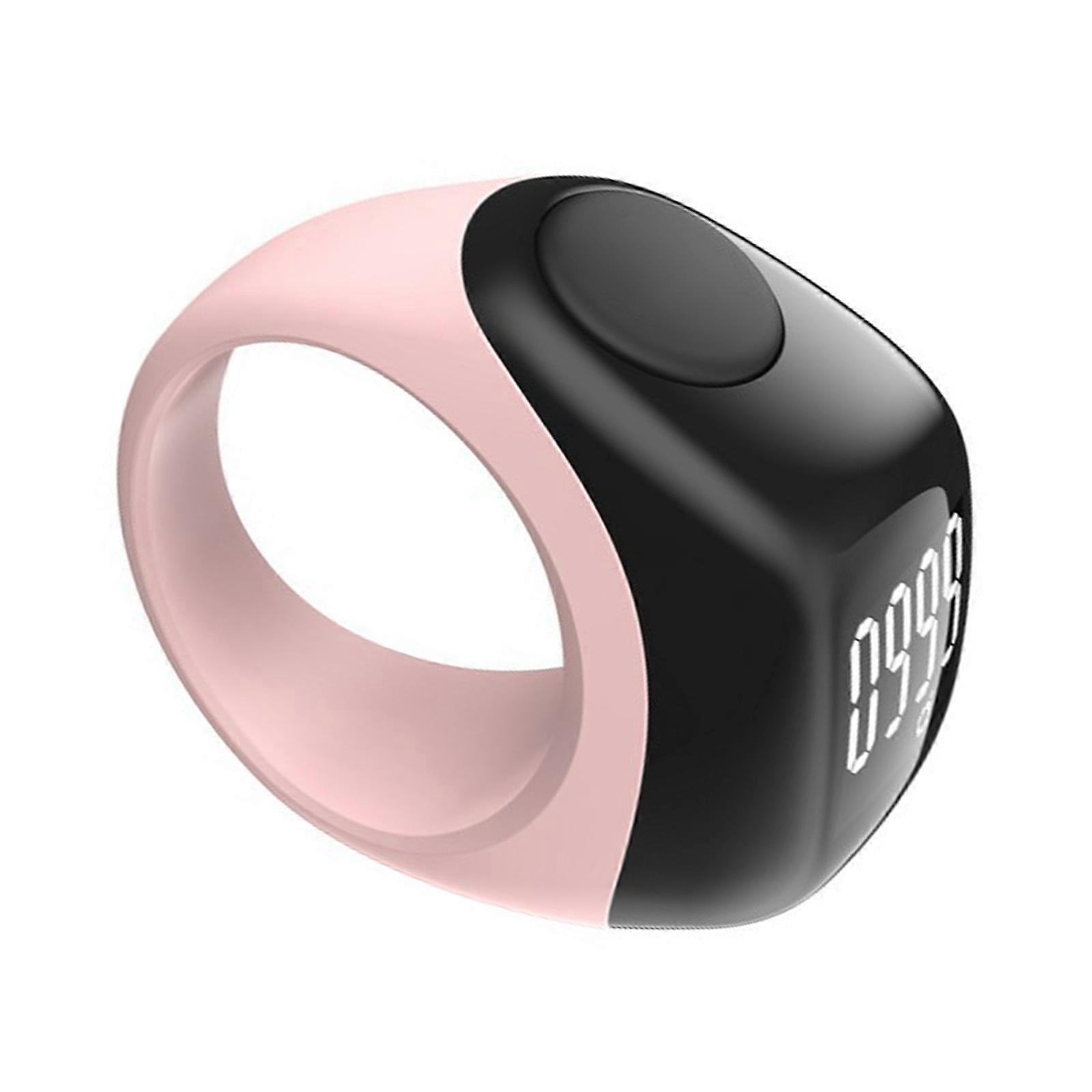 Electronic Counting Device Finger Tally Rings With Replaceable Rings And Vibration Reminder Suitable For All Environment  Pink