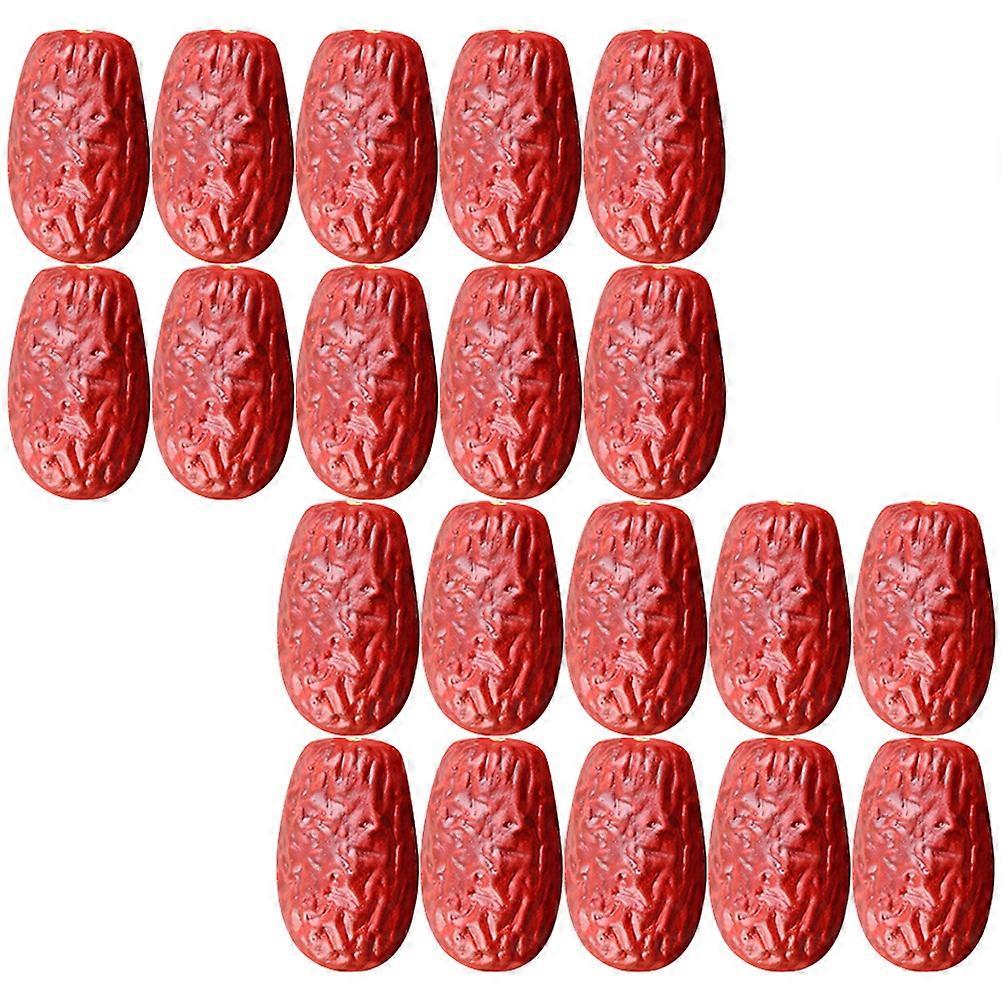 Artificial Red Date Simulation Dried Jujube for Home Decor 30Pcs PVC