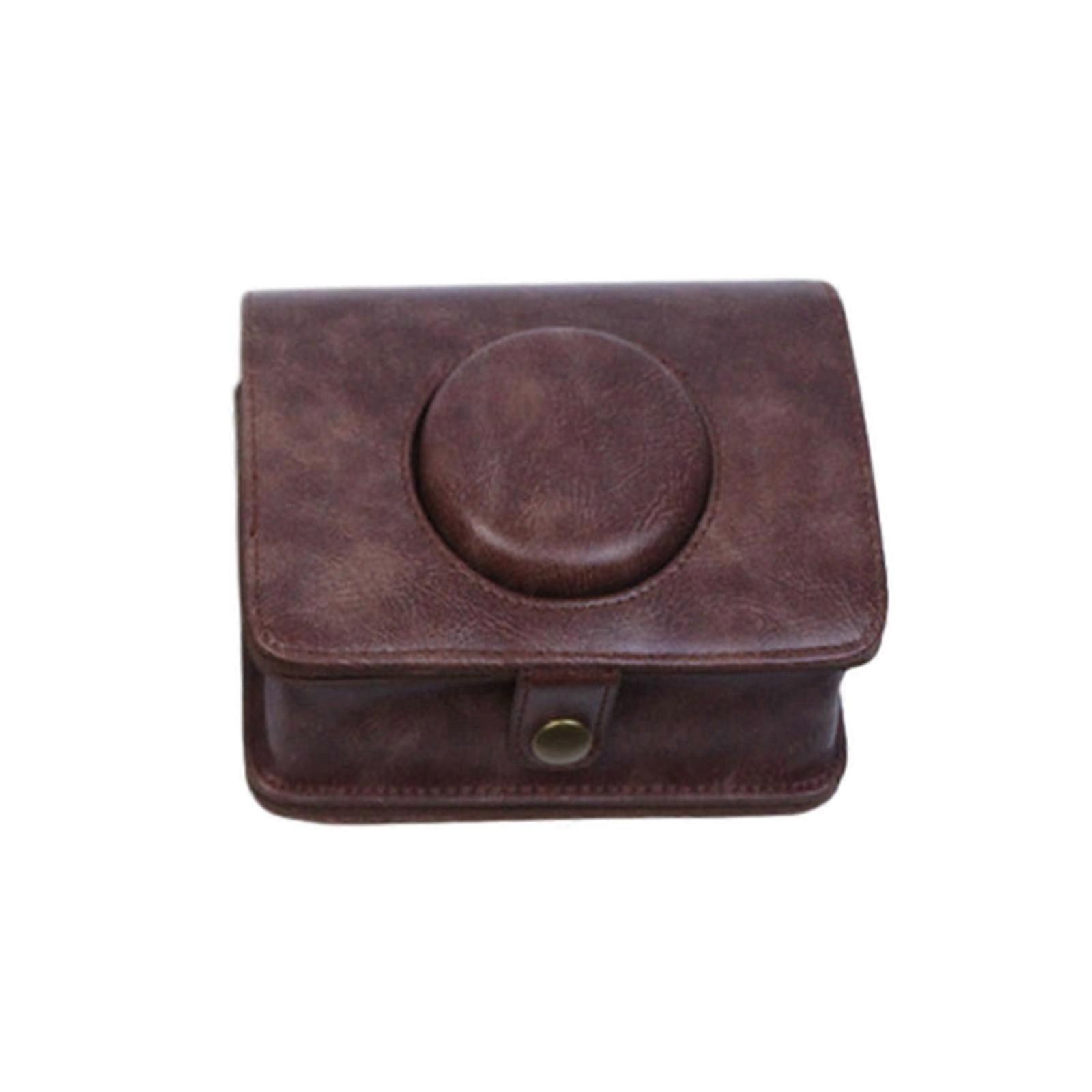 PU Leather Camera Case for Mini EVO Instant Camera Bag with Adjustable Shoulder Strap and Pocket  brown