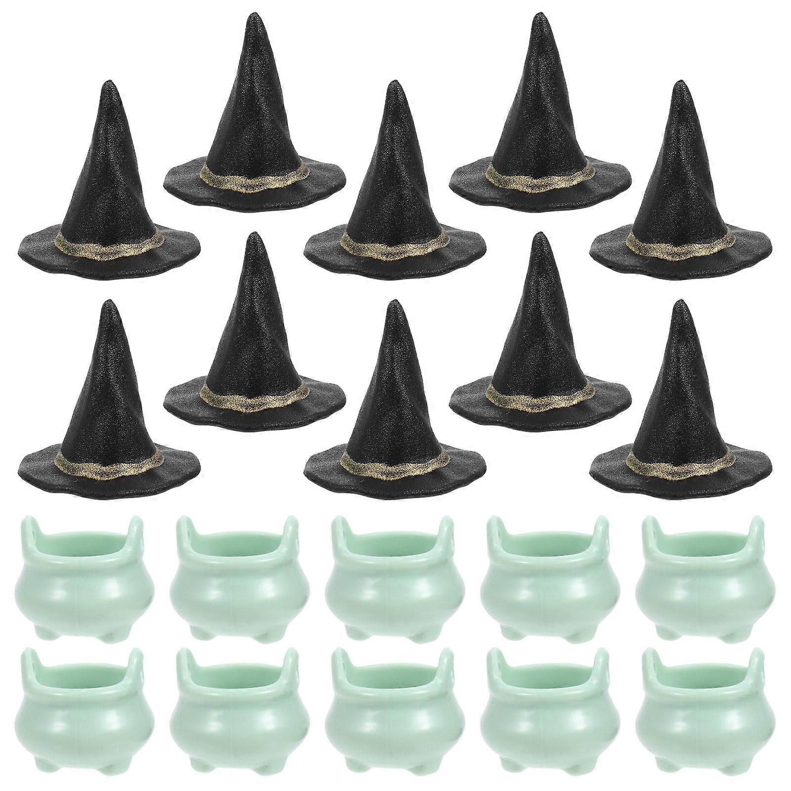 Halloween Hat and Mini Cauldron Decorations for Party 1Set