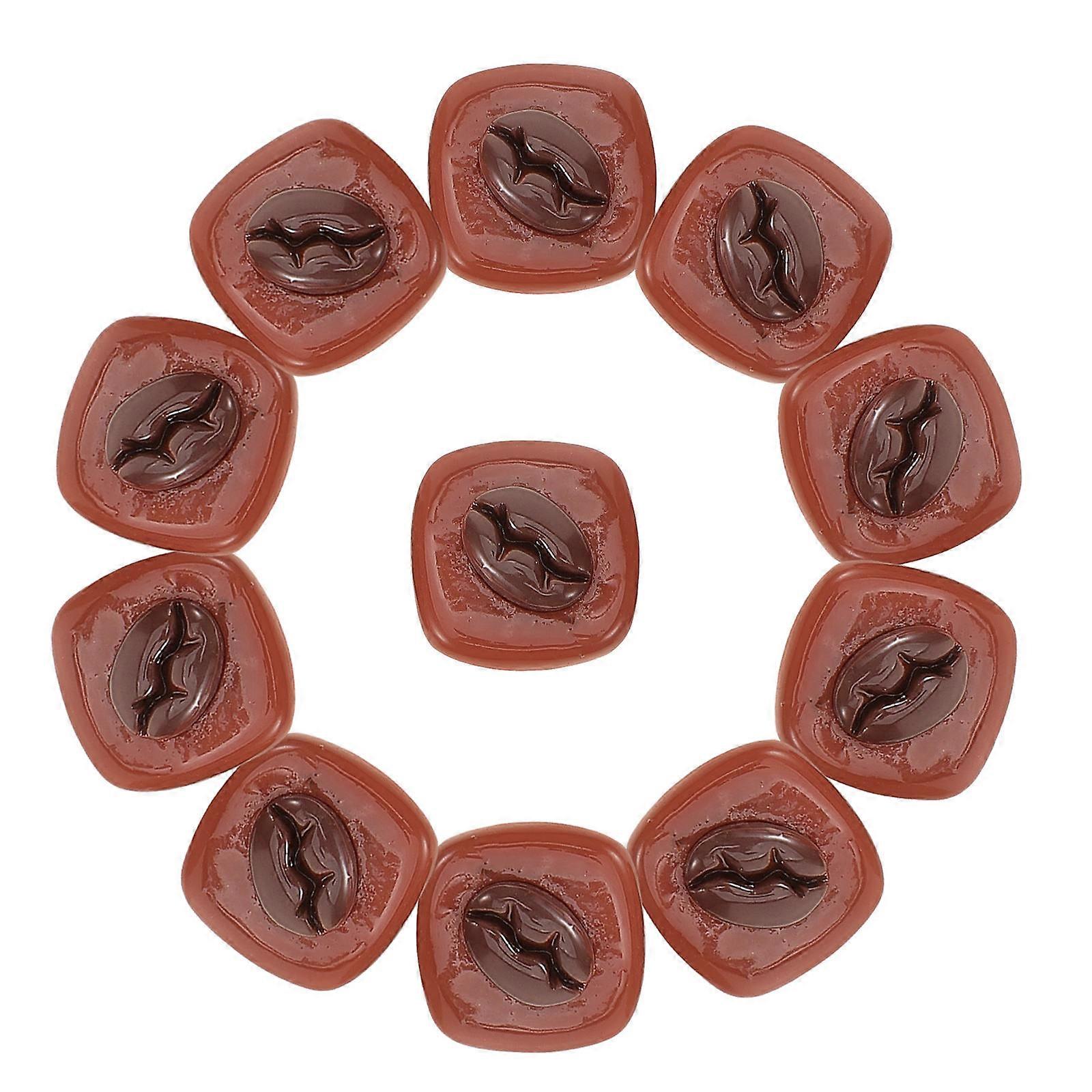20Pcs Mini Coffee Bean Chocolates Charm Tiny Food DIY Ornaments