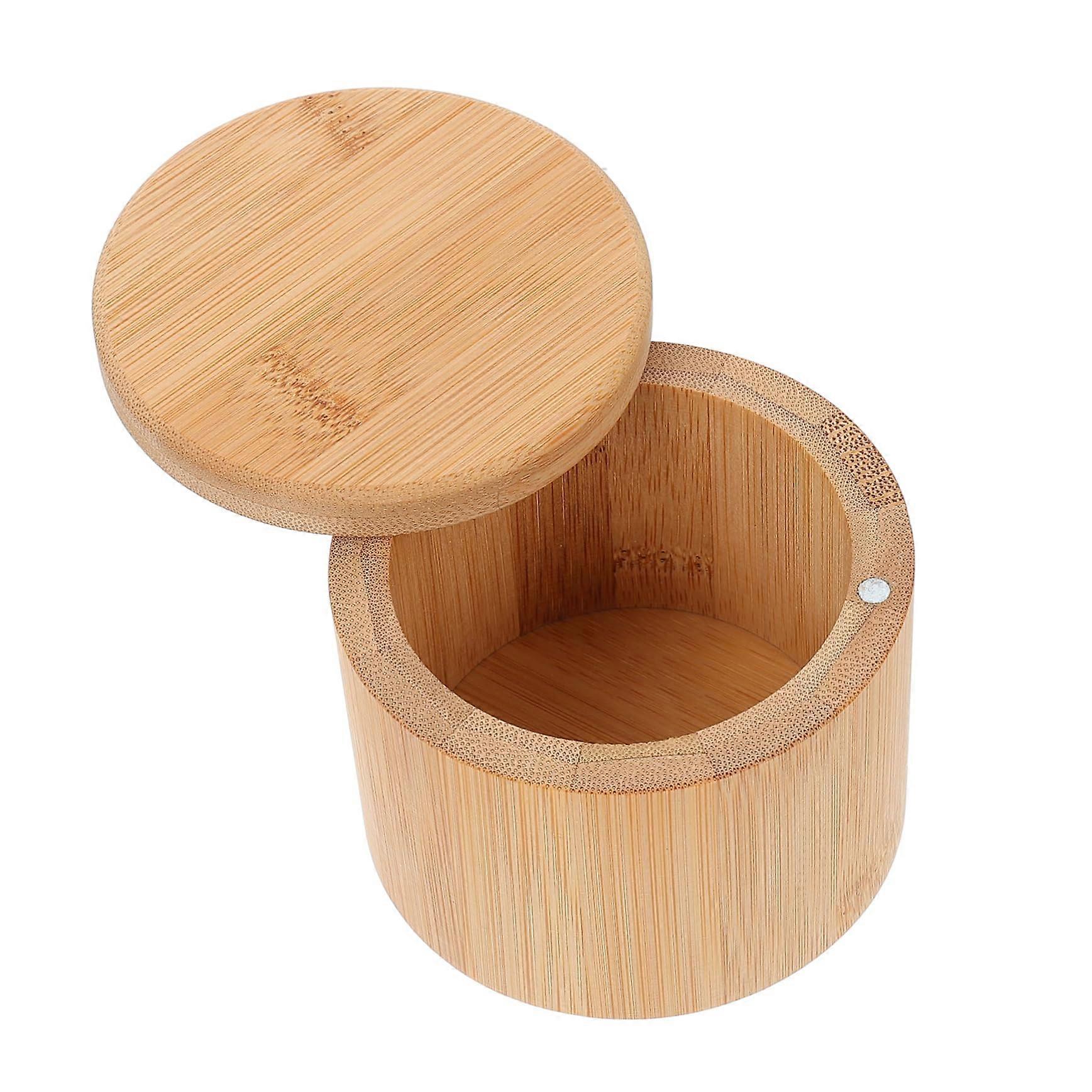 Rotating Spice Rack Organizer with Bamboo Jars, SpaceSaving Kitchen Spice Storage for Countertop