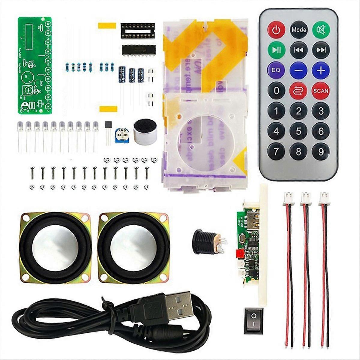 Kit électronique d'enceinte Bluetooth DIY à deux canaux multifonction