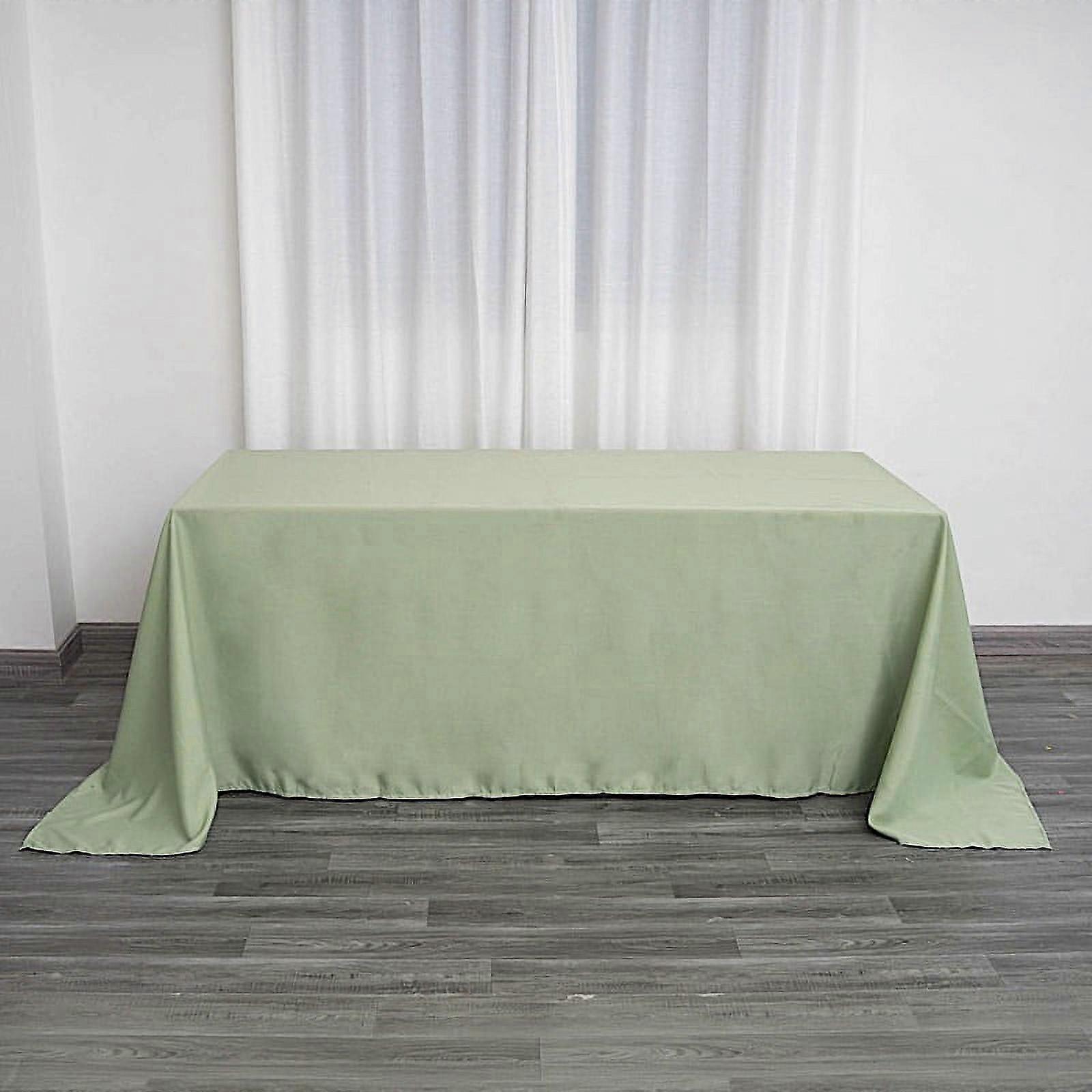 BalsaCircle 90" x 132" Polyester Rectangular Tablecloth Sage Green