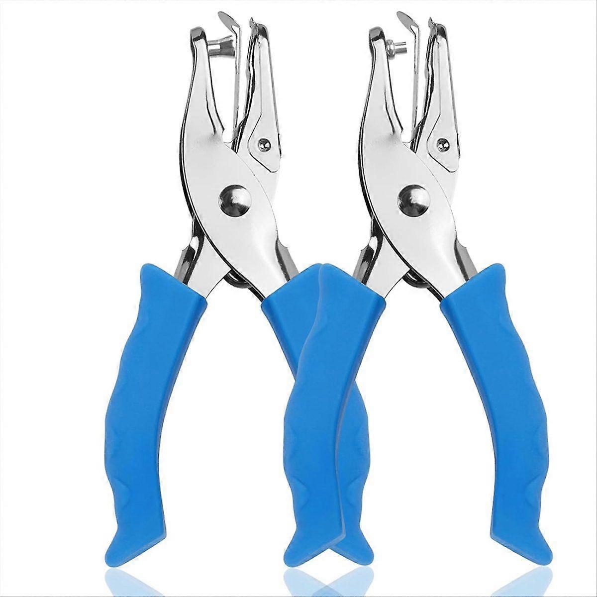 2 Pcs Single Hole Punch, 1/4in Hand Hole Puncher with Soft Grip Handle for Crafts,, 6 Sheets Capaci