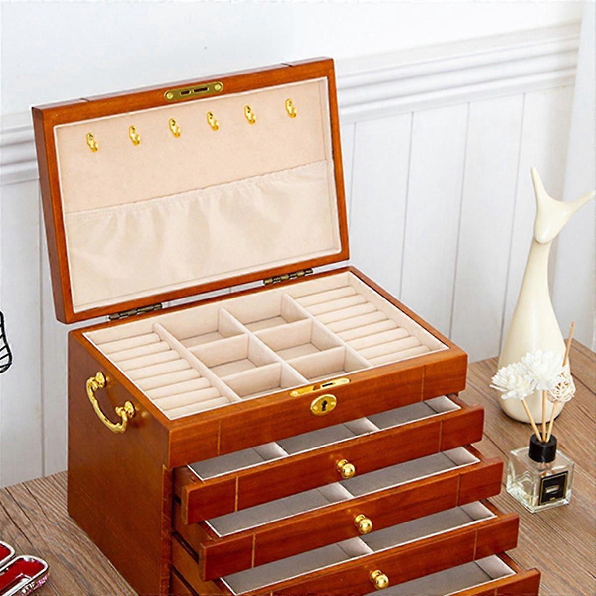 Vintage Solid Wood Jewelry Storage Box