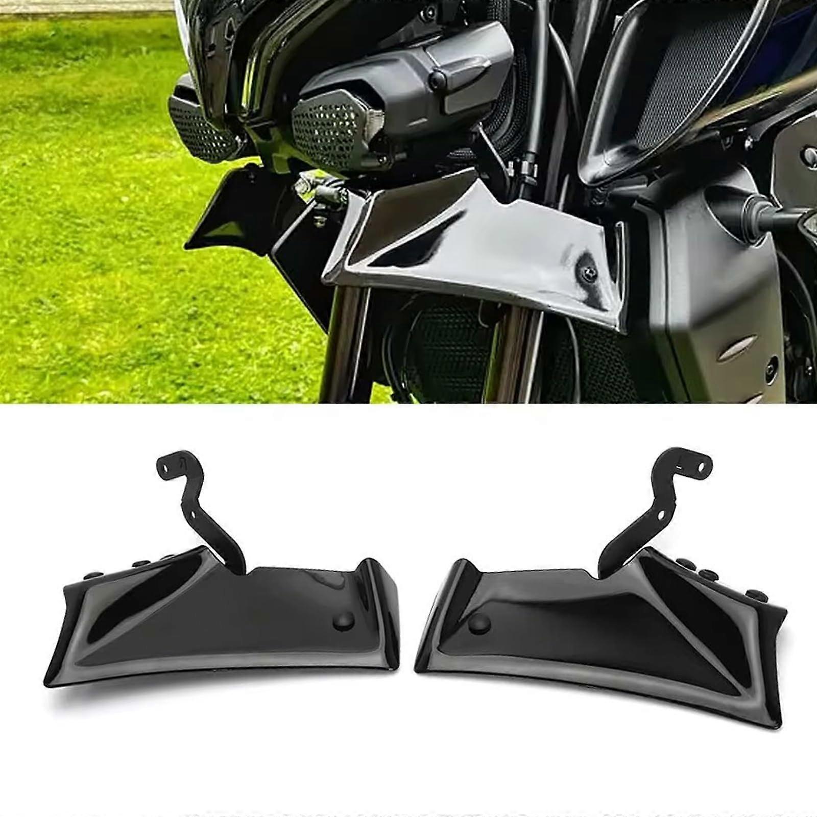 Motorcycle Front Winglet Spoiler for Aerodynamic Downforce and Stability (Black) for Yamaha MT10 SP 20222024