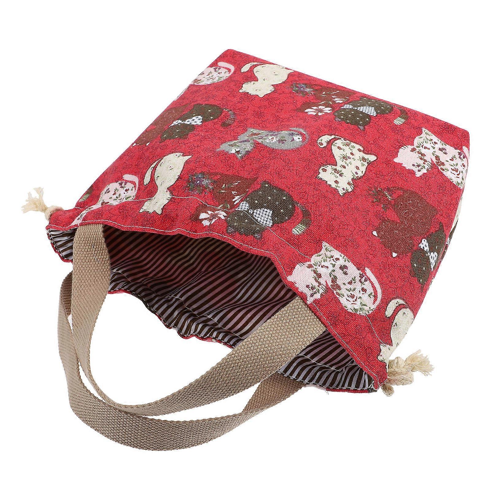 الكرتون نمط الغداء مربع حقيبة رائعتين اليابانية نمط الرباط بينتو حقيبة