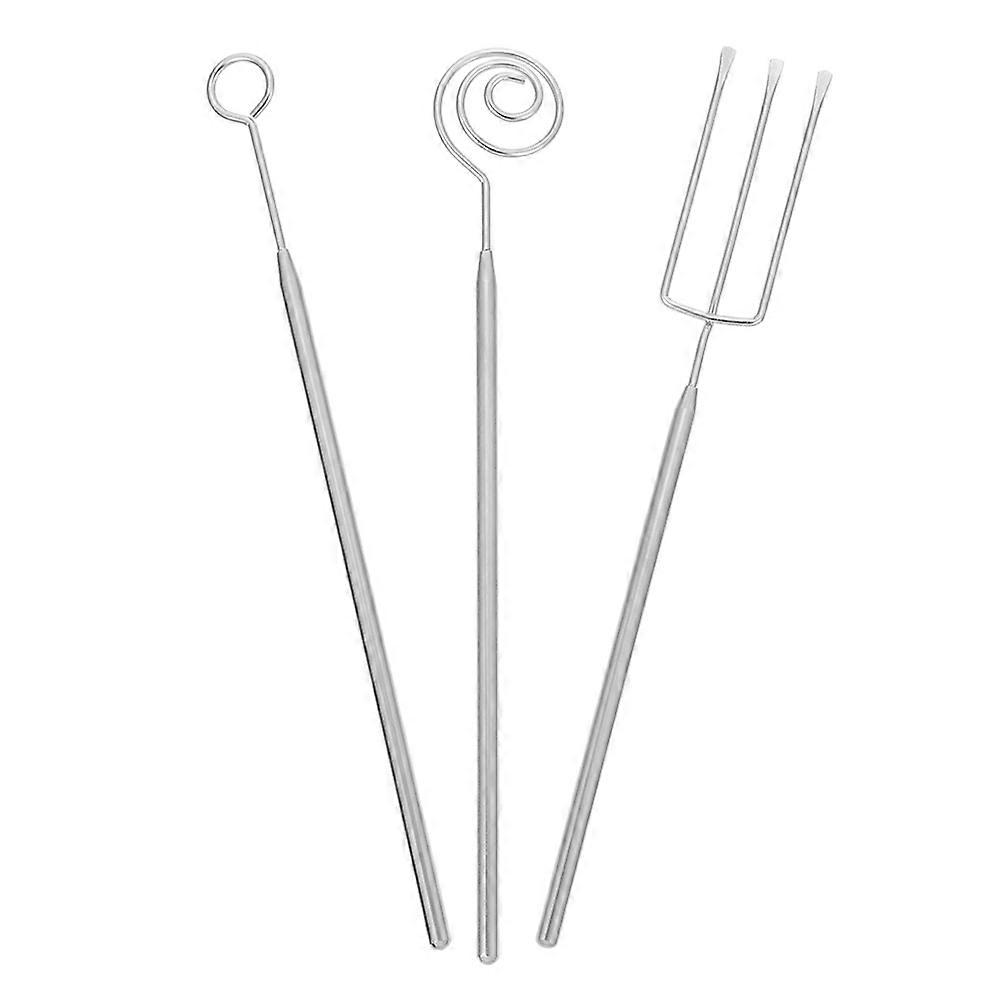 Chocolate Dipping Tool Stainless Steel Candy Fork Set 3Pcs for Kitchen Use
