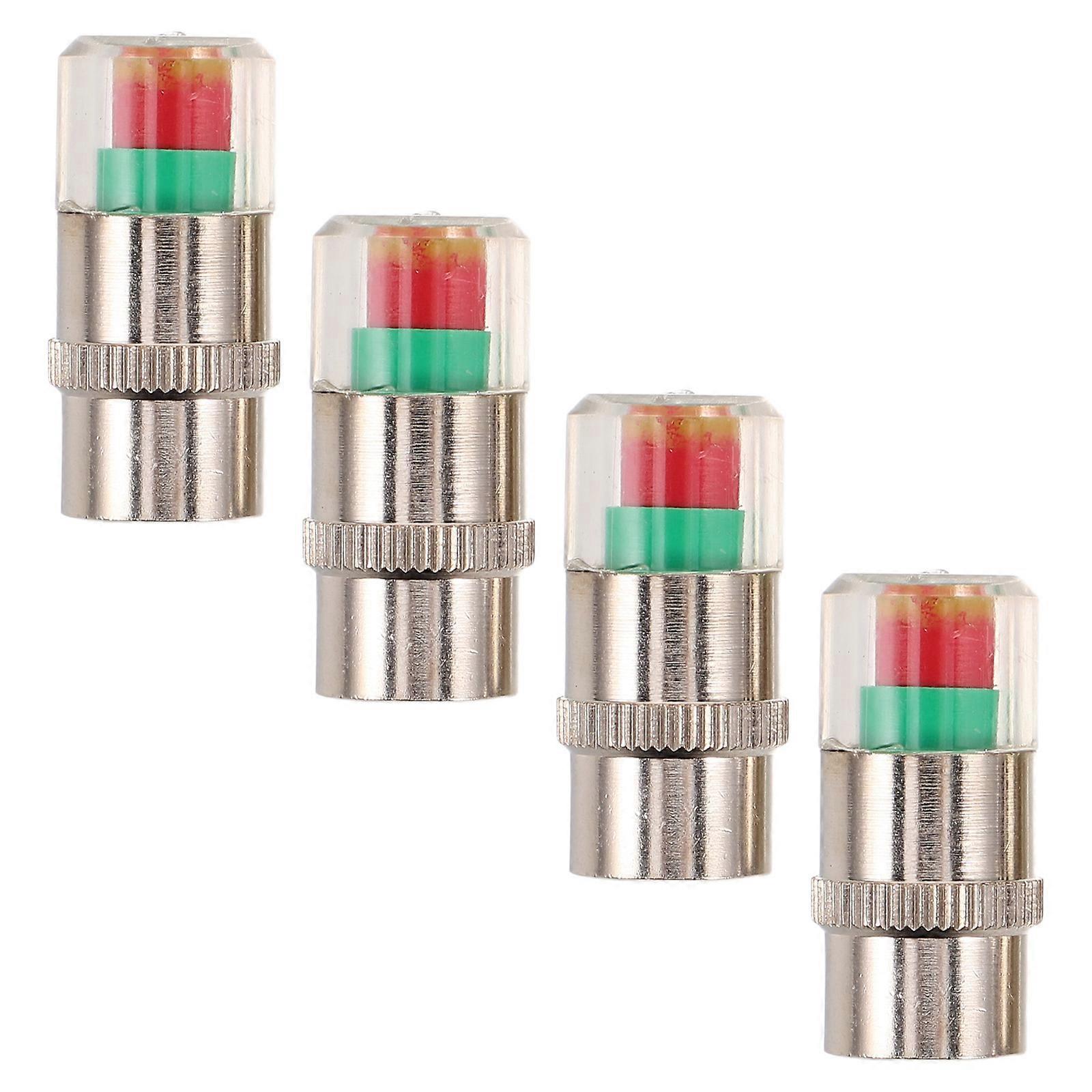 Tire Pressure Valve Caps High Precision Monitoring Function 4Pcs for Car Use