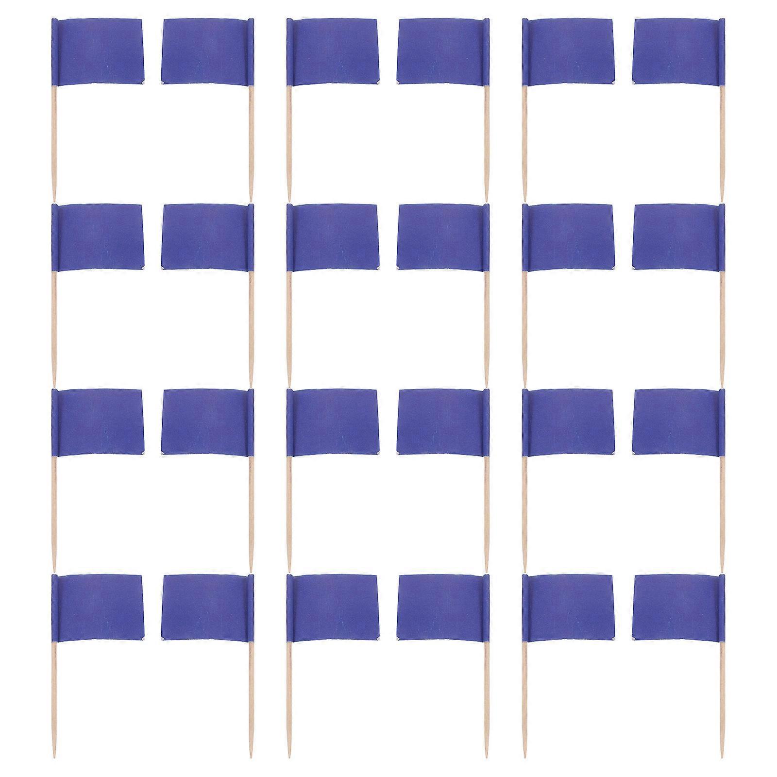 Cheese Markers Blue Toothpick Flags for Wedding 100Pcs Cocktail Sticks