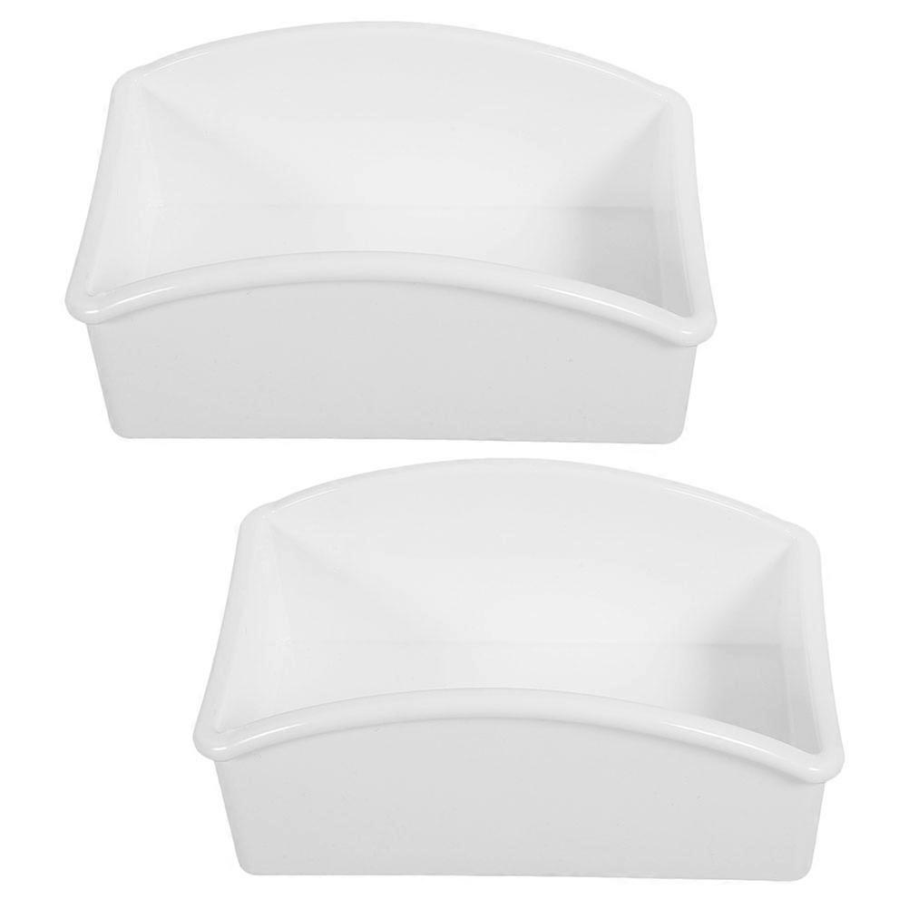 Tea Bag Organizer Box for Storage Acrylic White 2Pcs Holder