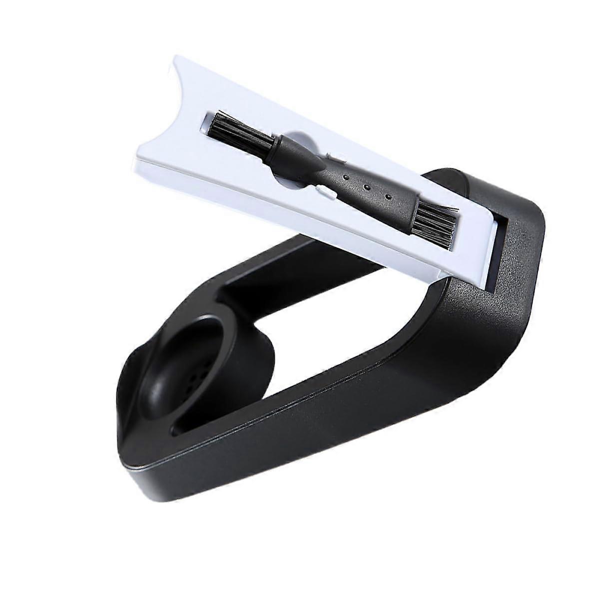 Foldable Electric Shaver Holder with Draining Base and Brush for SpaceSaving Bathroom Storage Black