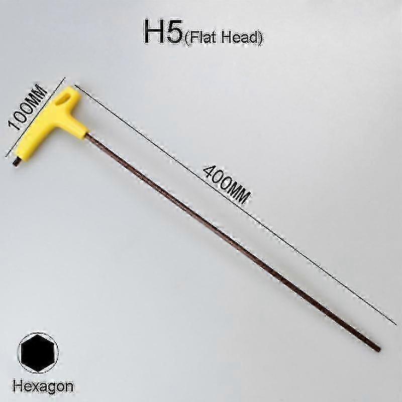 Lange inbussleutel 400 mm voor monteurs, T-handgreep met twee uiteinden