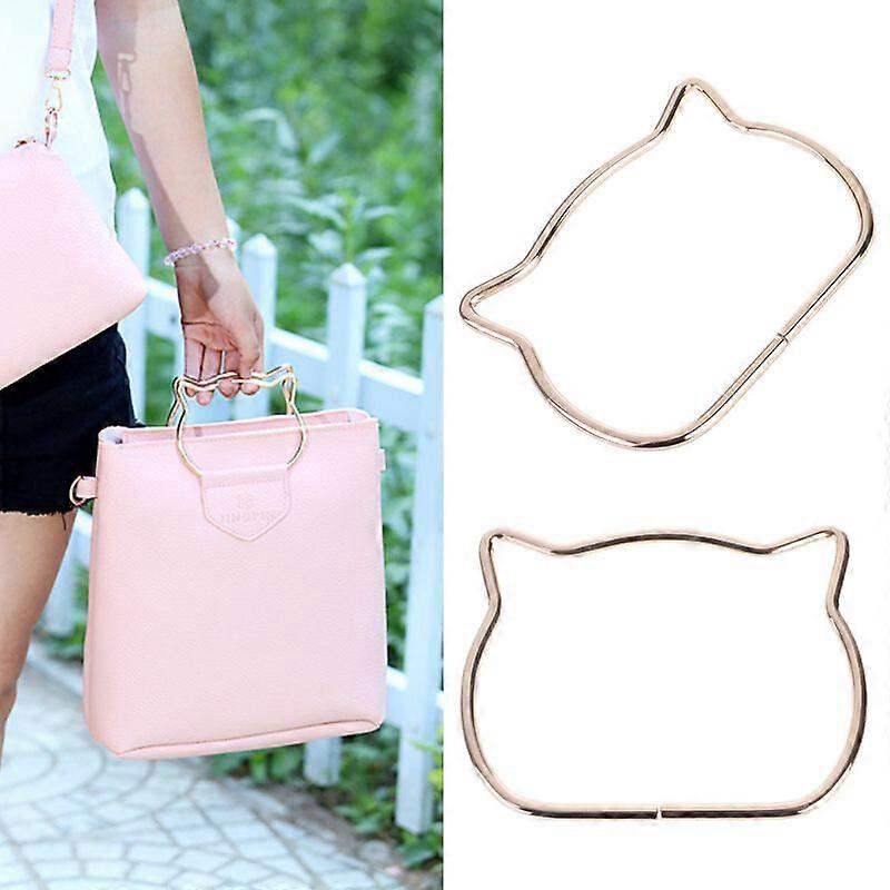 Cat Head Metal Bag Handle Replacement DIY Shoulder Hardware Craft Accessories