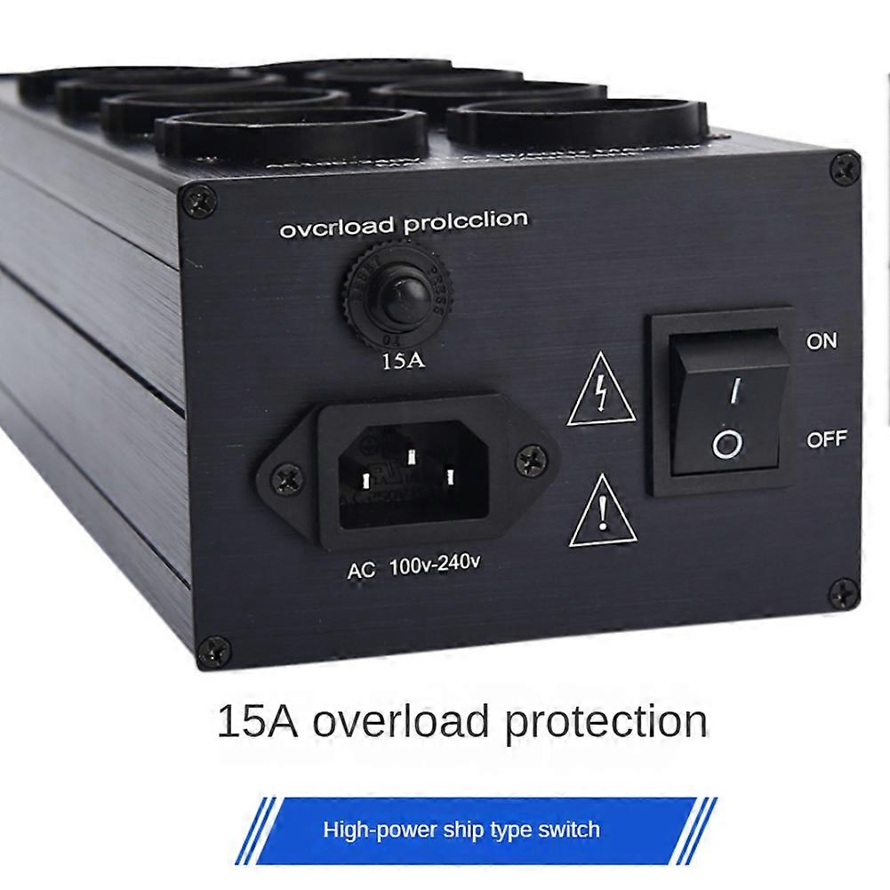 Pawalle TP80 Power Filter Socket Noise Reduction Overload Protection Multi-Function Display Audio Amplifier Plug EU Plug Black