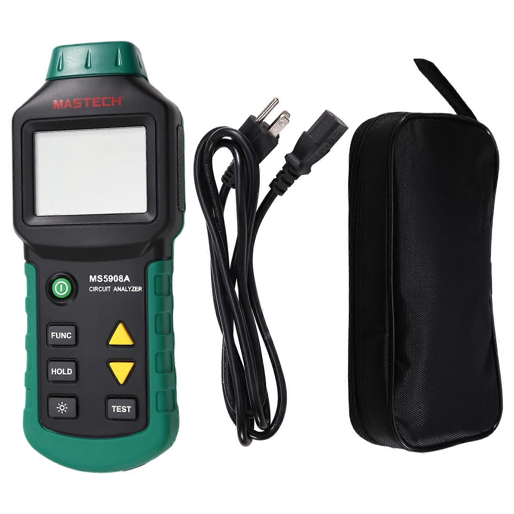 MASTECH MS5908A LCD Circuit Breaker Analyzer RCD Tester with Voltage GFCI Meter Mastech Socket Tester US Plug
