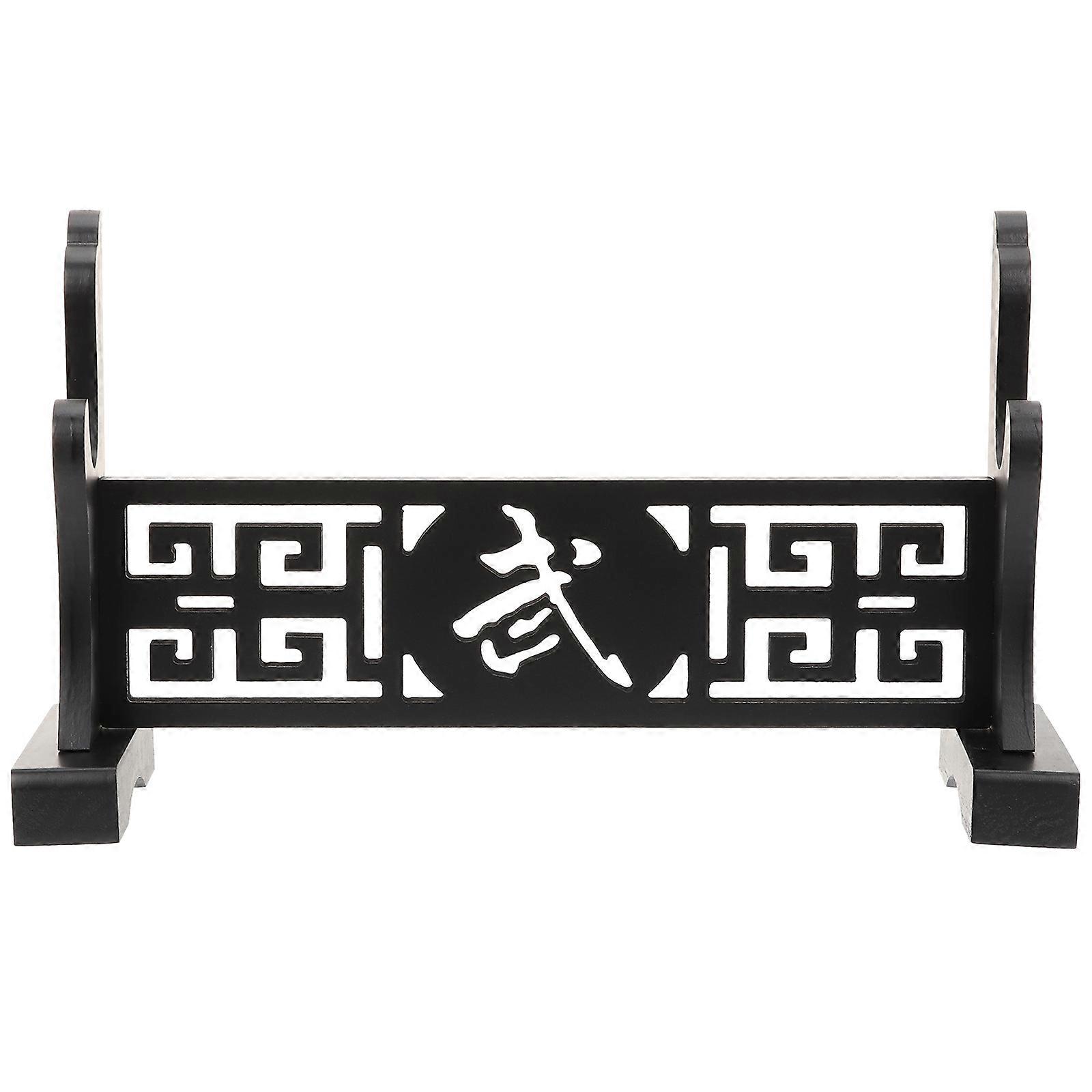 Sword Display Stand Wooden Holder for Display 2Pcs Black Rack