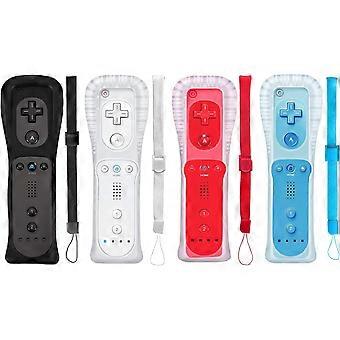 Novo pacote com 4 controles remotos clássicos para Wii e Wii U (lançado em 2025), com capa de silicone macia e alça de pulso.