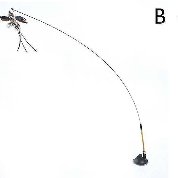 Simulation Bird Interactive Cat Toy Funny Feather Bird with Bell B（Suction Cup Type）