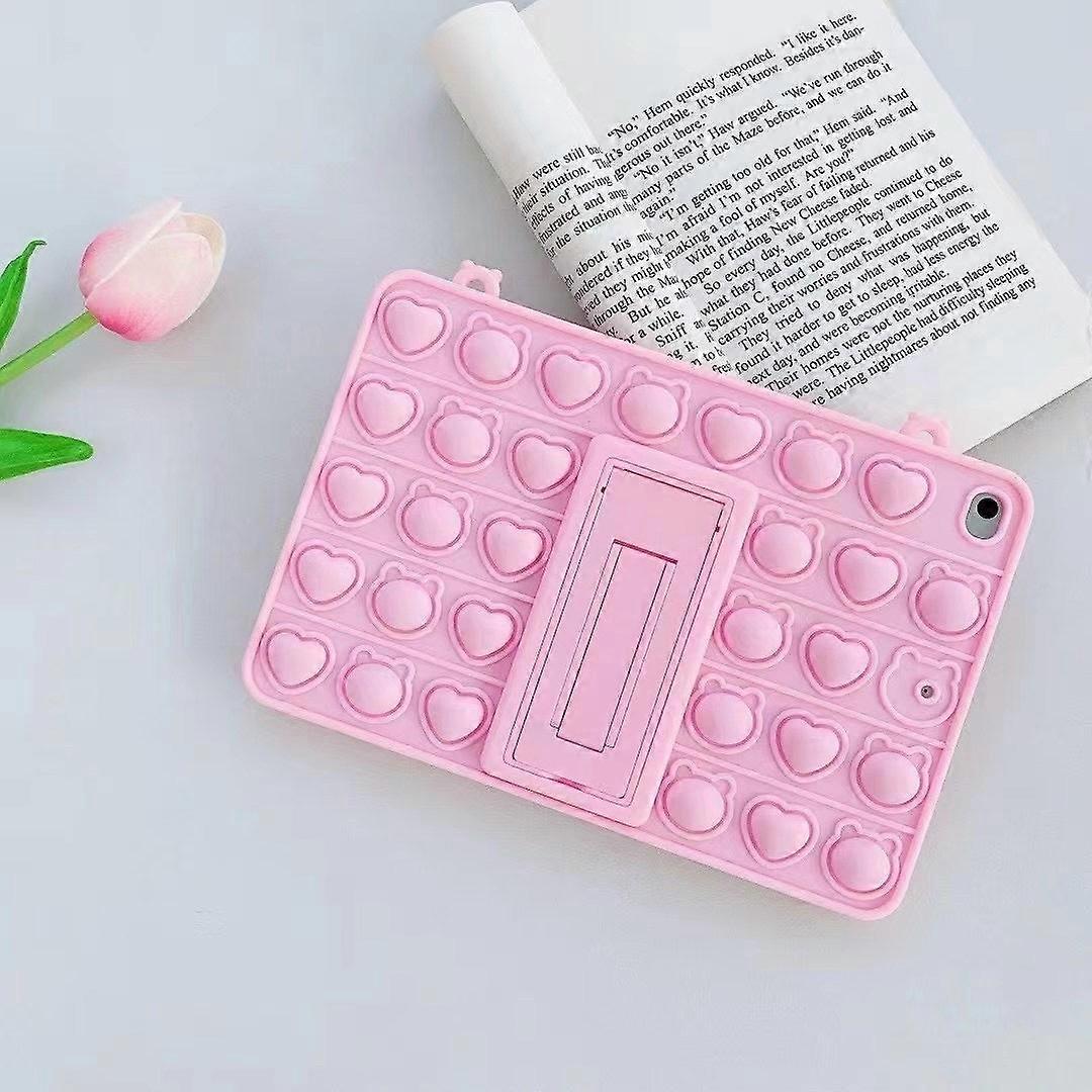 Case For Ipad Mini 6 Pink Bear" Decompression Tool Thick Heart Pinch Rainbow Silicone