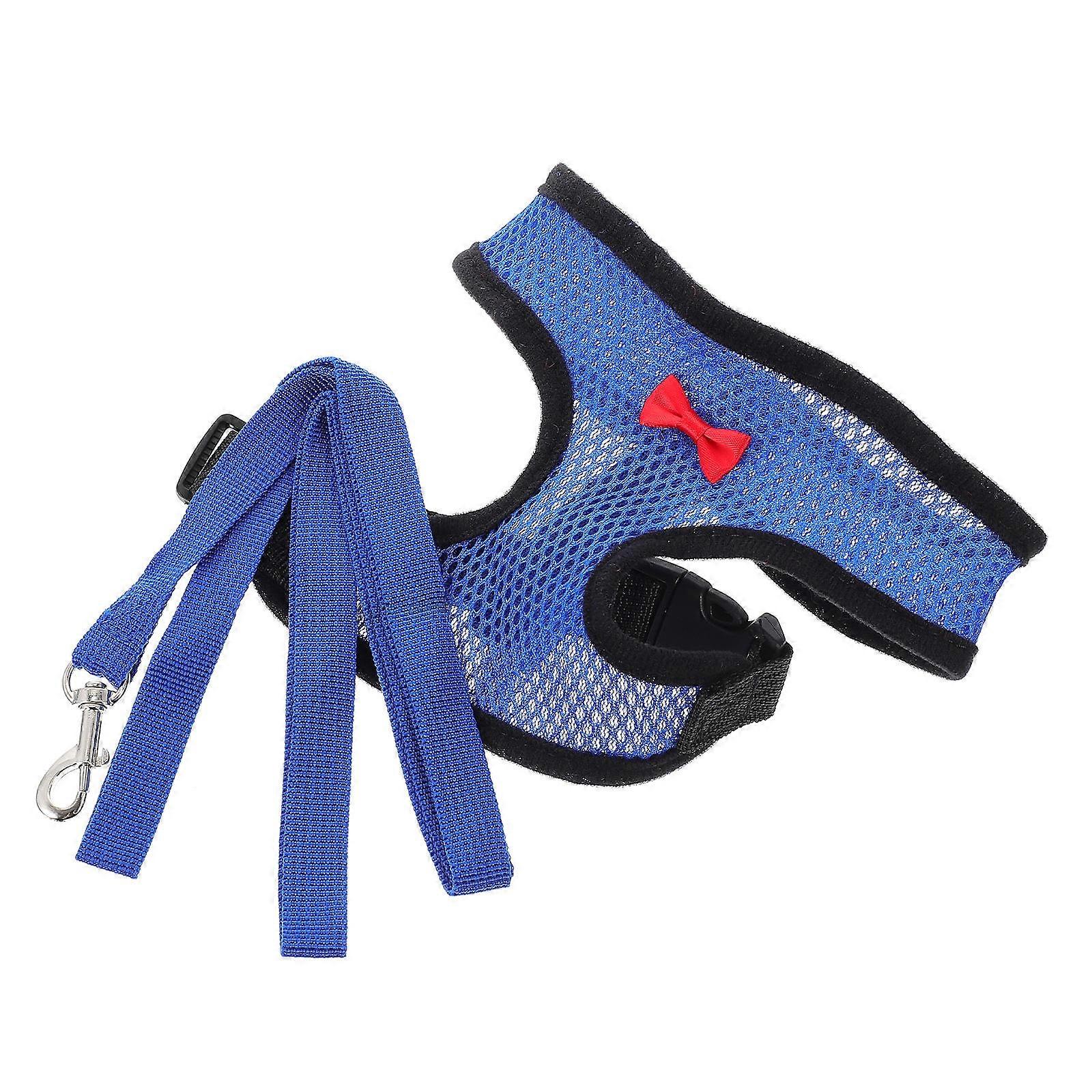 Chicken Walking Leash Adjustable Vest for Small Pets Blue