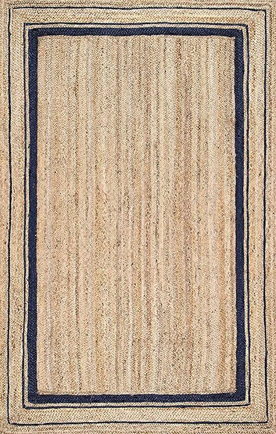 Braided Border Jute Area Rug