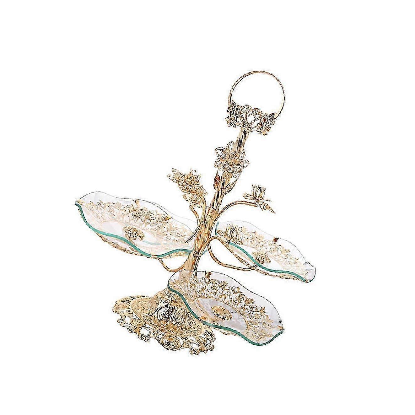 3 Layer Tempered Glass Fruit Tray Candy Serving Tray Platter Decor Kitchen