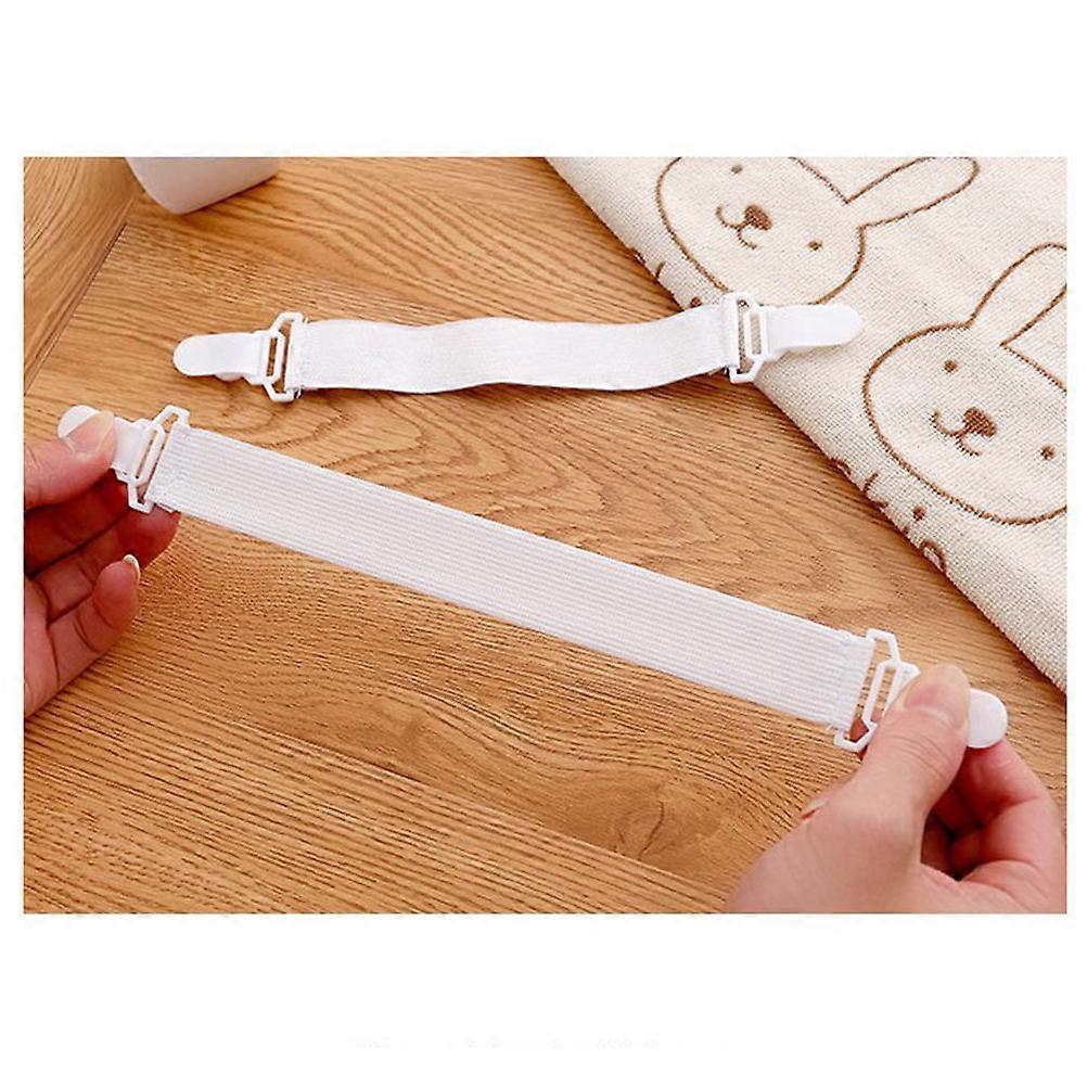 Bed Sheet Fasteners Bed Sheet Grippers for Keeping 4Pcs White Clips