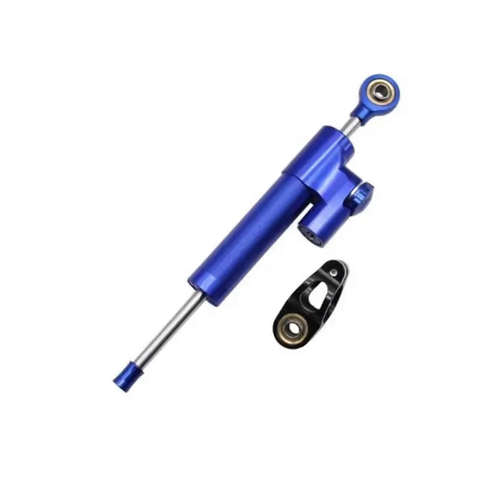 Universal Motorcycle Steering Damper 255mm Adjustable Stabilizer Blue for Improved Stability