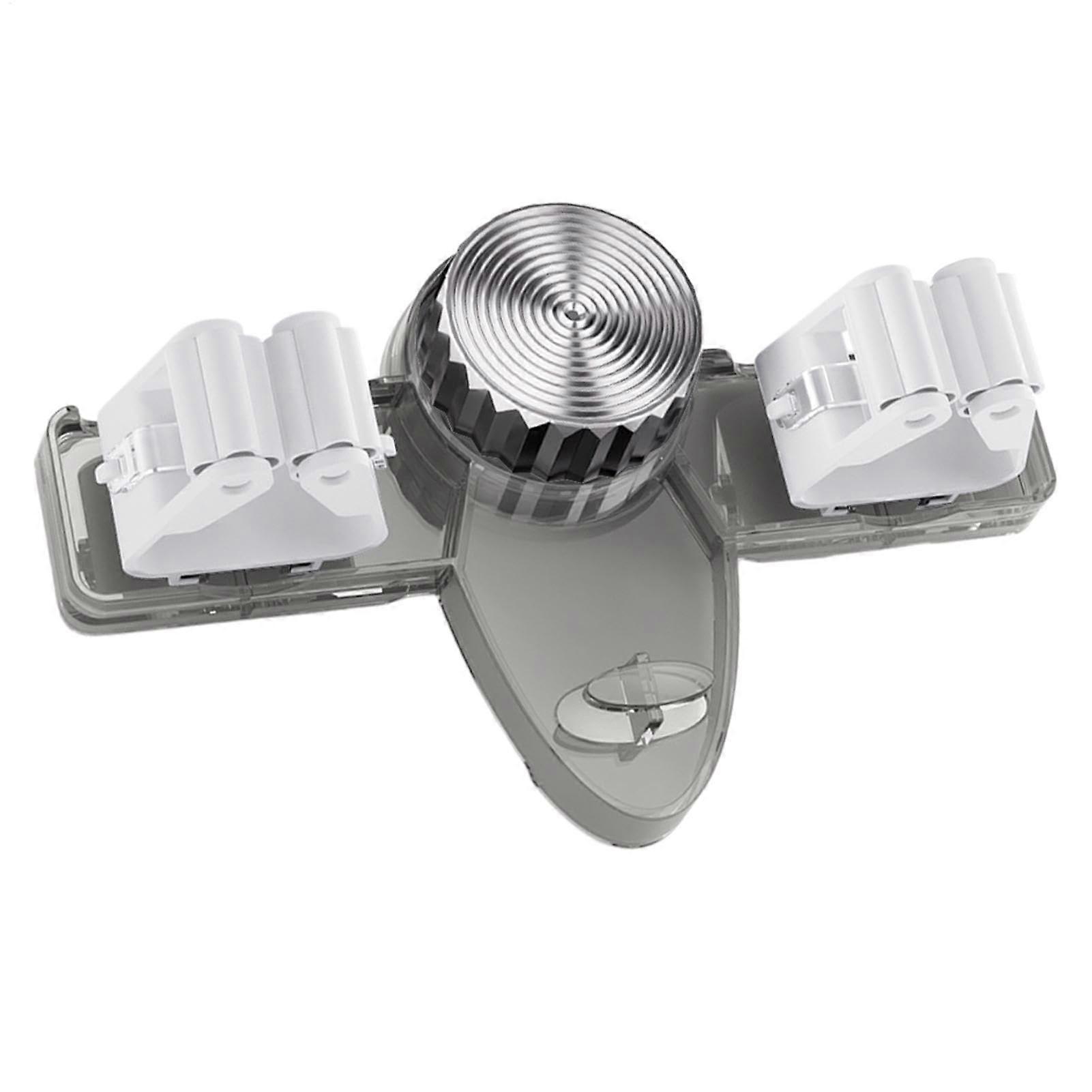 Broom Holder Wall Mount with Rotatable Suction Cup and Hooks, SpaceSaving Mop Organizer Gray