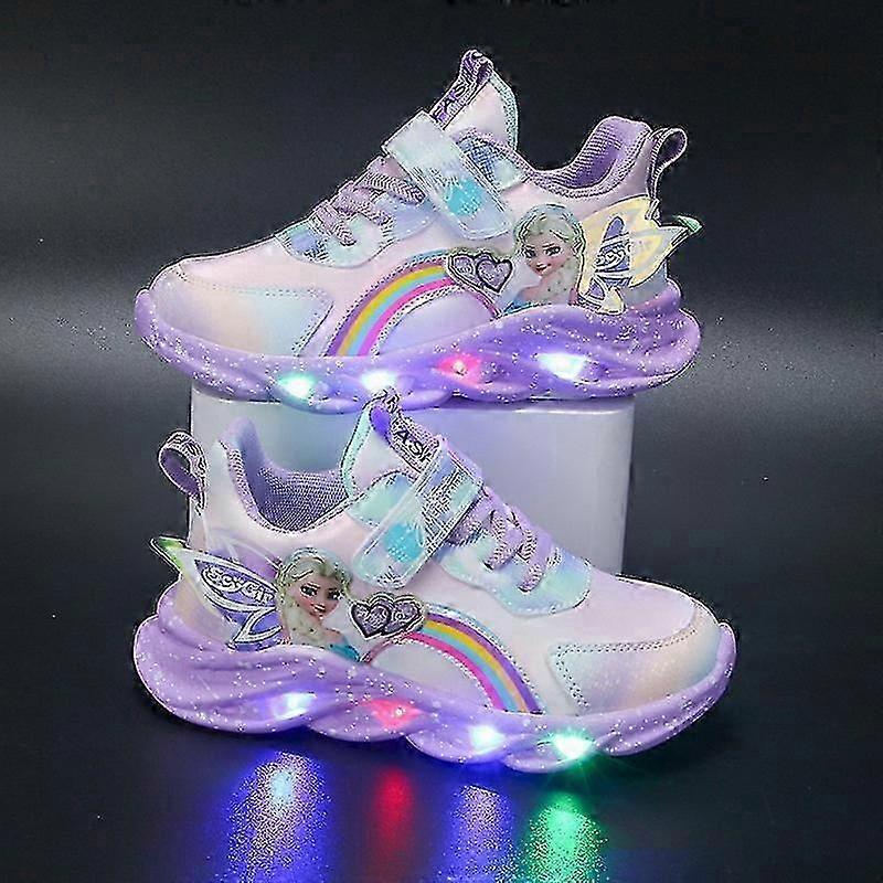 Cartoon Frozen Birthday Gifts Girls Casual Shoes Led Light Sneakers Elsa Princess Shoes Baby Toddler Girls Sneakers 2025