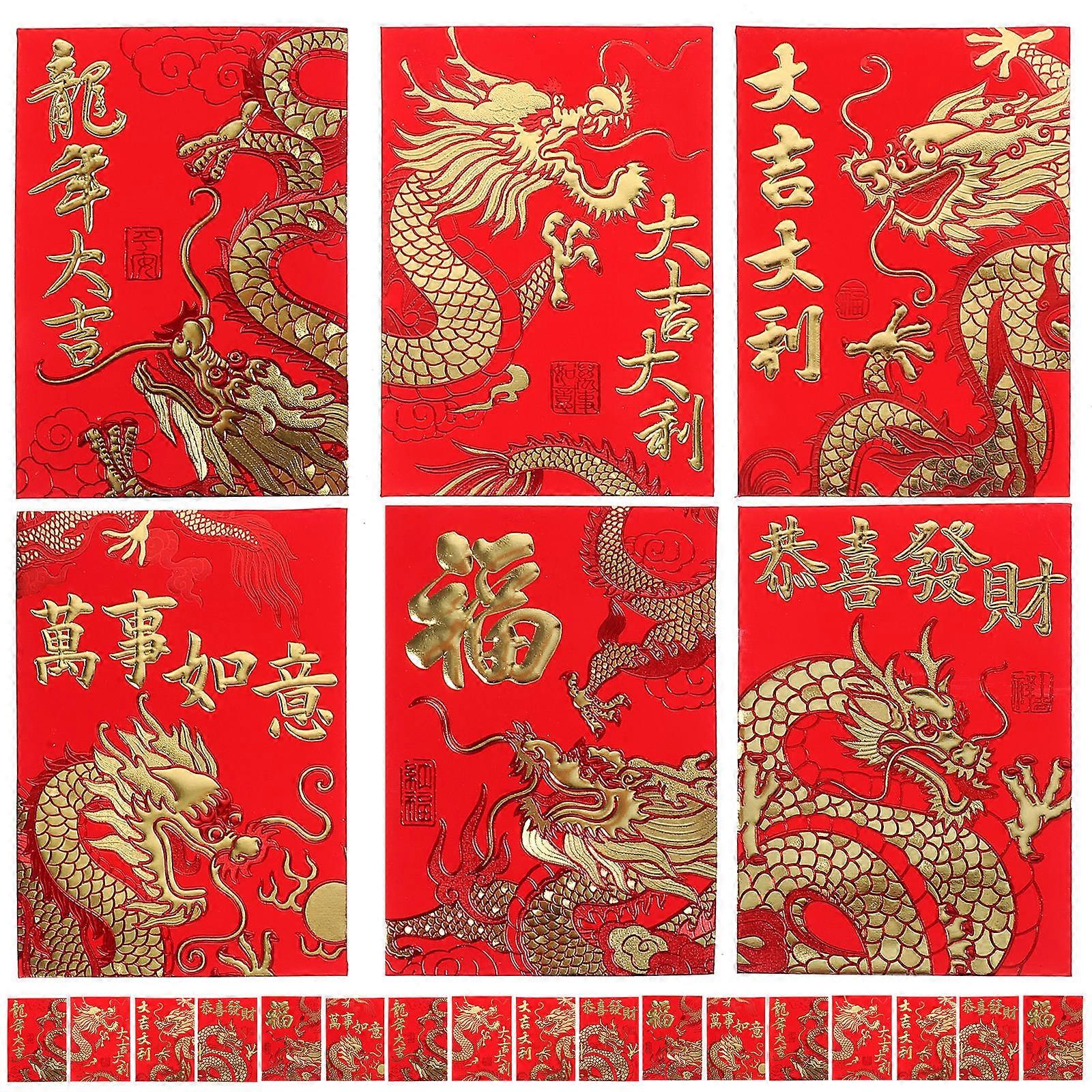 Red Packet Traditional Red Pockets for Storage 60Pcs Mixed Assorted Colors