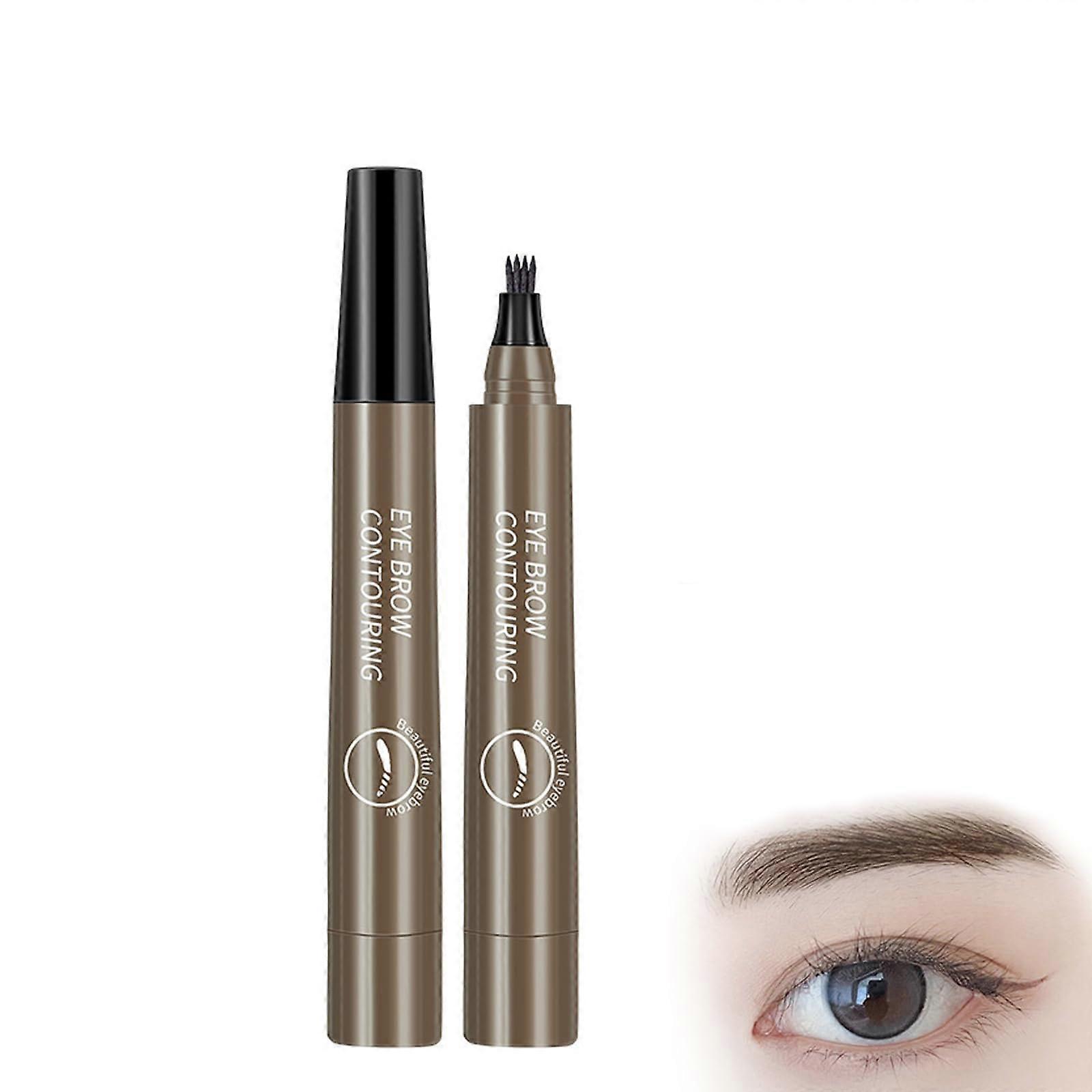 Waterproof Microblading Eyebrow Pencil Gray Brown with Precision 4 Tip for Natural LongLasting Brows