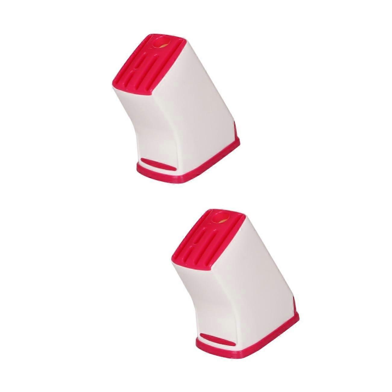 2pcs Kitchen Knife Holder with Fast Draining Ventilation, Food Grade Knife Storage Rack, Red