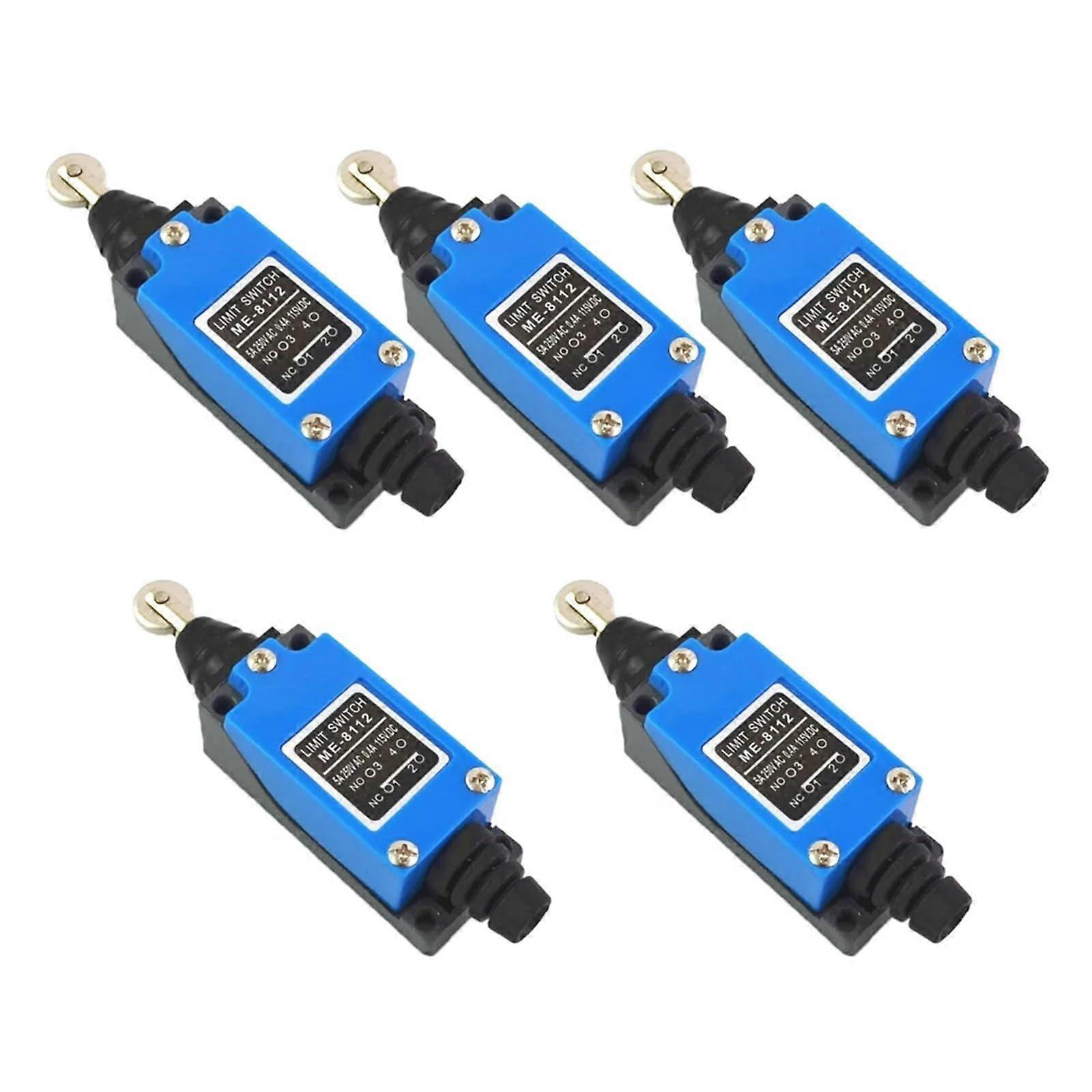 5Pcs ME8112 Limit Switch 1NC 1NO AC 250V Durable Parallel Roller Plunger Quick Response