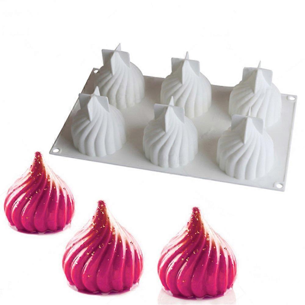 Silicone Cake Mold 6 Cavity NonStick Baking Mousse Mold Oven Microwave Safe