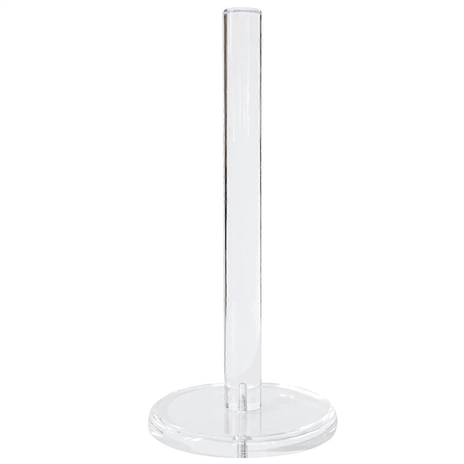 Paper Towel Holder Acrylic DustProof Design with Stable Round Base for Kitchen Countertop