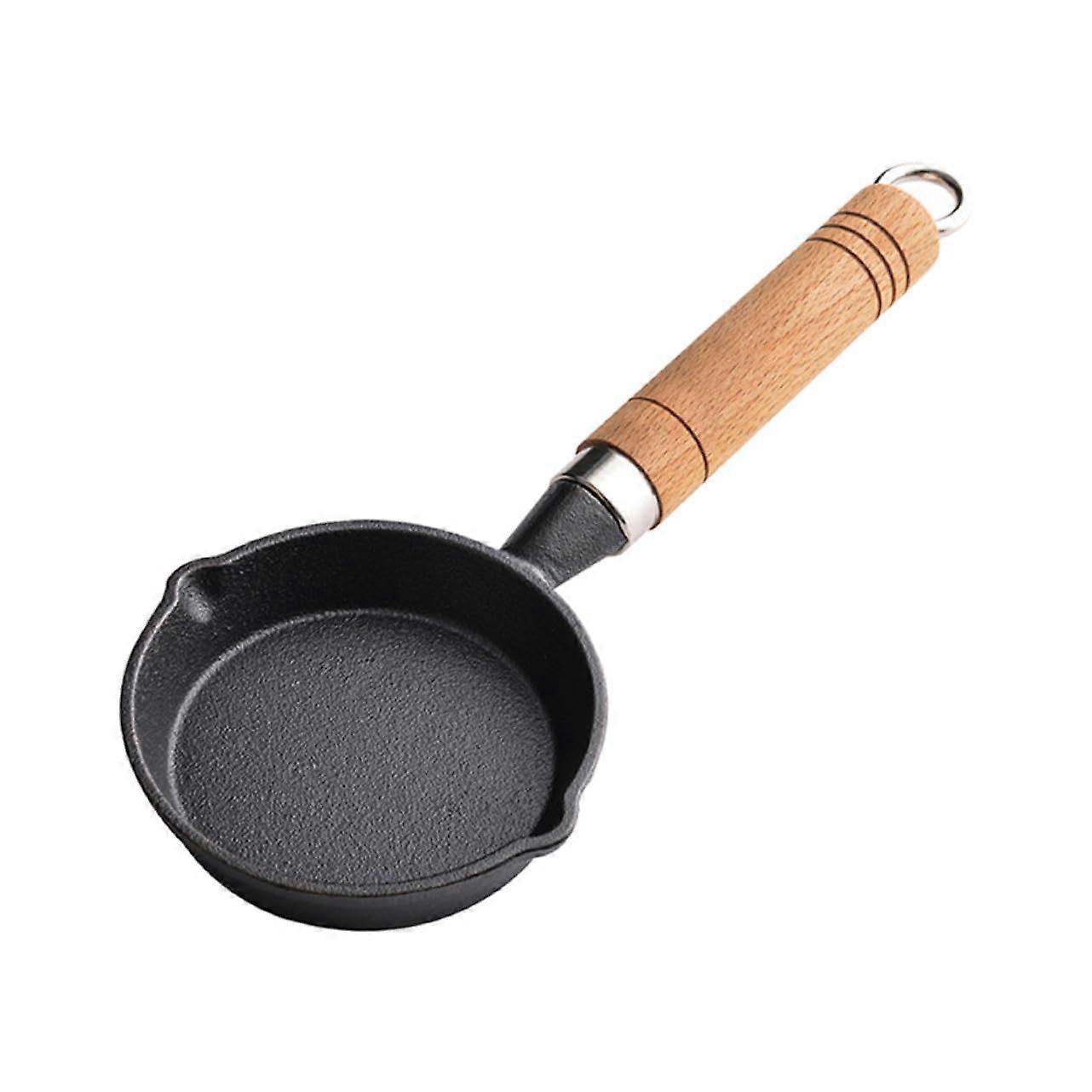 Mini Cast Iron Frying Pan Non Stick Surface for Eggs with Heat Resistant Handle