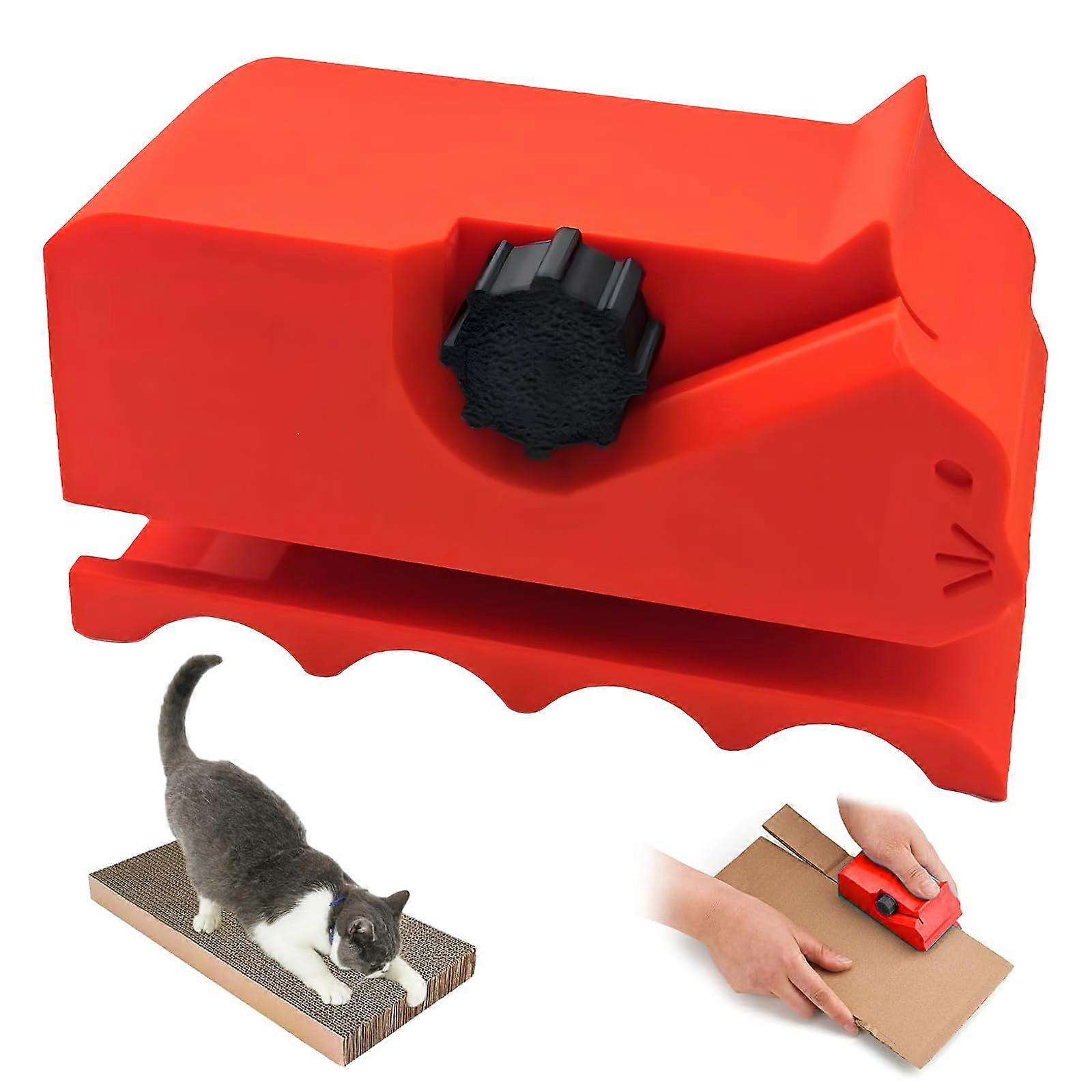 Durable Cardboard Cutter for Cat Scratch Pads with Precise Cutting Control, Red Housing Blade