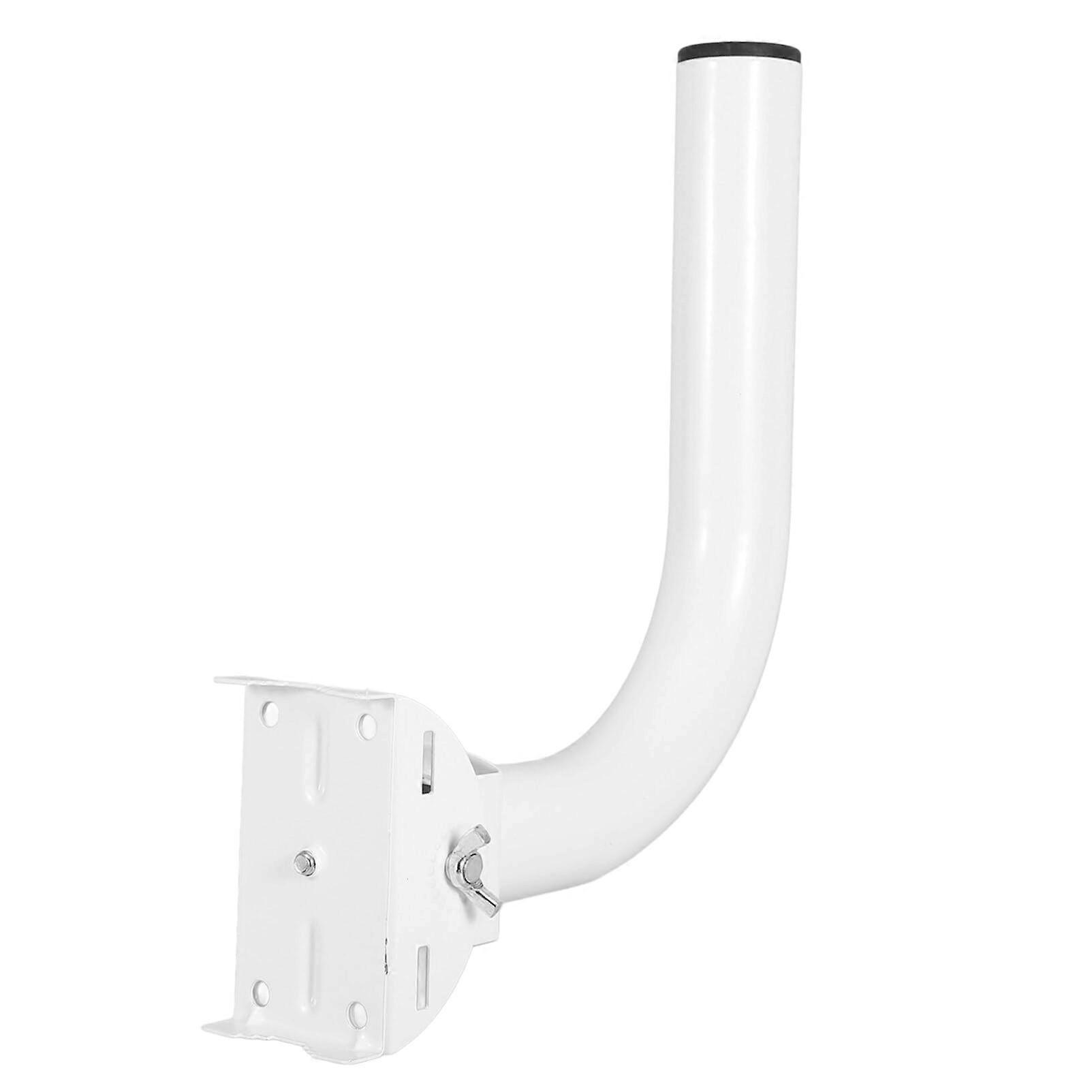 Wireless Antenna Mount with Adjustable Outdoor Pole Bracket for Extended Signal Coverage, White Steel