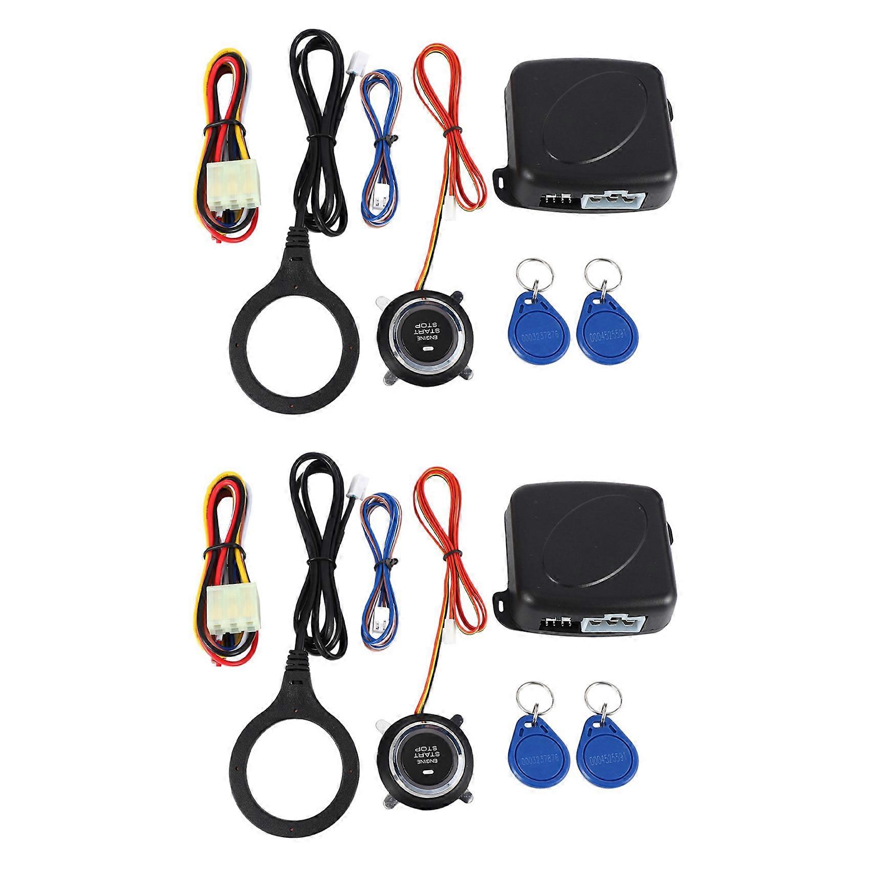 2X Smart RFID Car Alarm System Push Engine Start Stop Button Lock Ignition Immobilizer